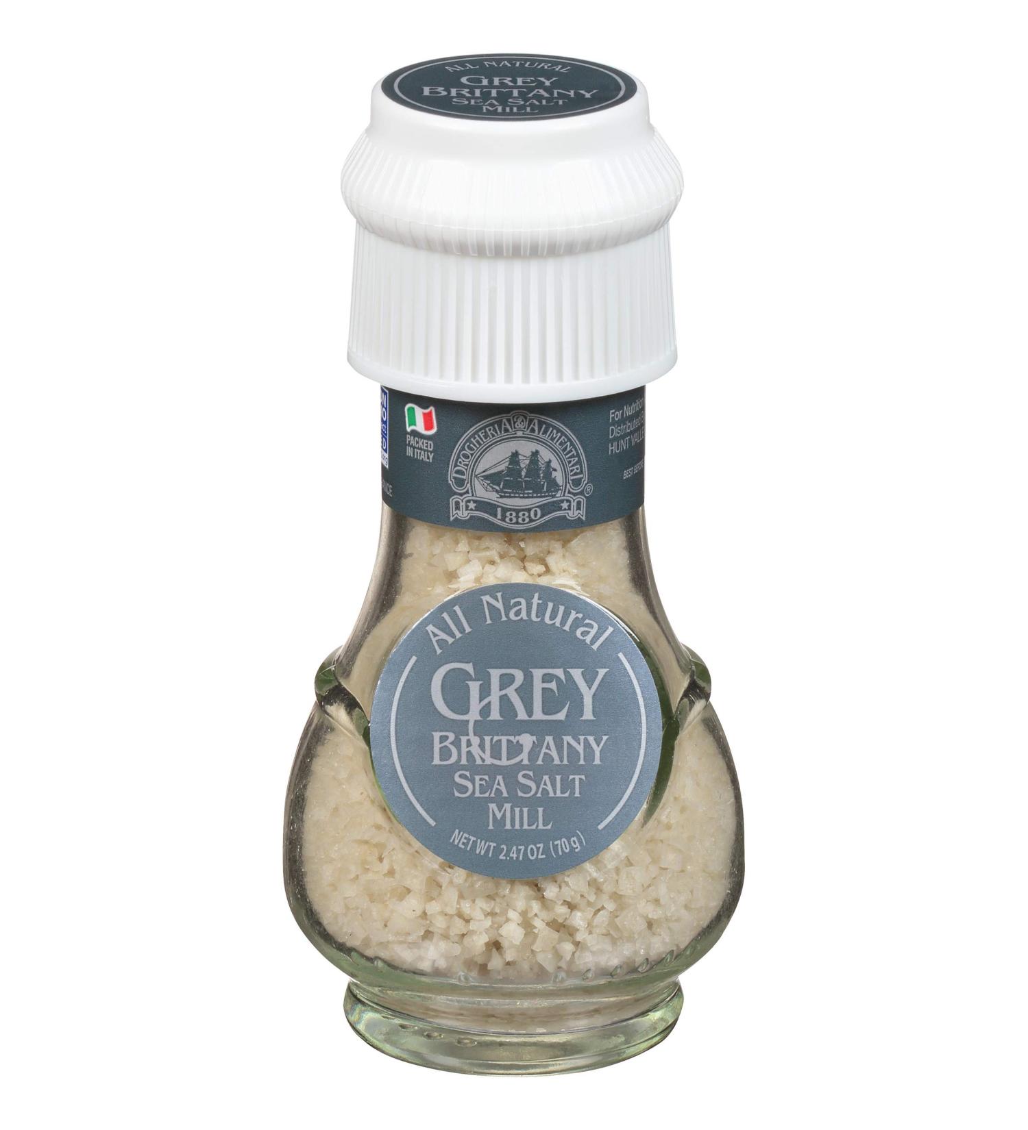 Buy Drogheria & Alimentari All Natural Grey Brittany Sea Salt Mill - 2.47 oz (70 g) | Premium Flavor Enhancer - Buy Online on GoSupps.com