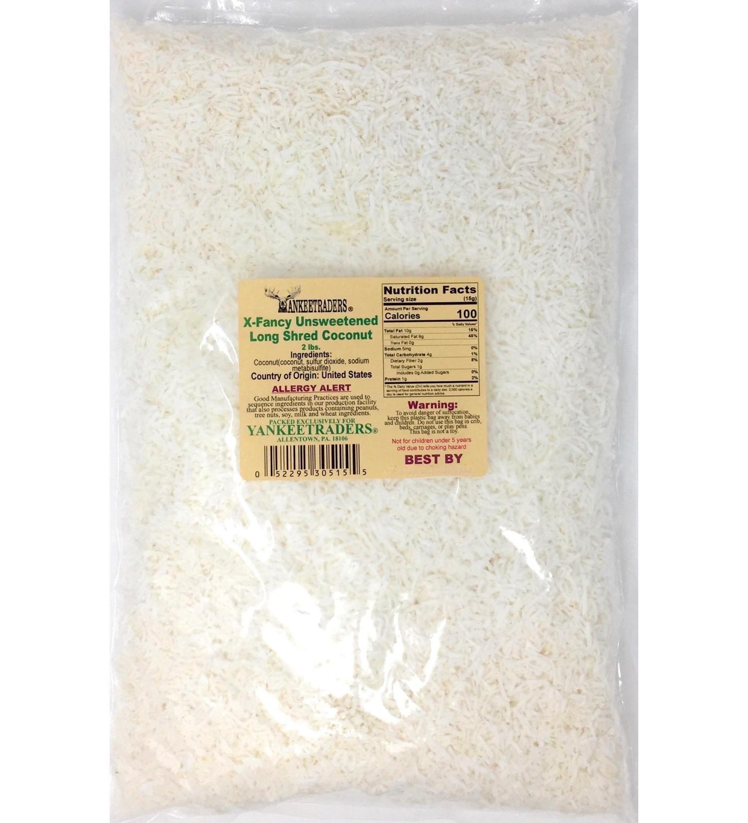 Yankee Traders Fancy Long Shredded Coconut 2lb - Unsweetened Coconut Flakes - Buy Online on GoSupps.com