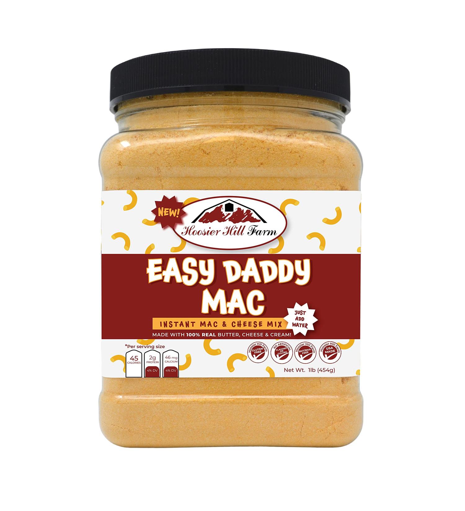 Hoosier Hill Farm Daddy Mac Mix - 1 Pound Pack - Real Butter & Milk - Just Add Water Macaroni & Cheese Powder - Buy Online on GoSupps.com