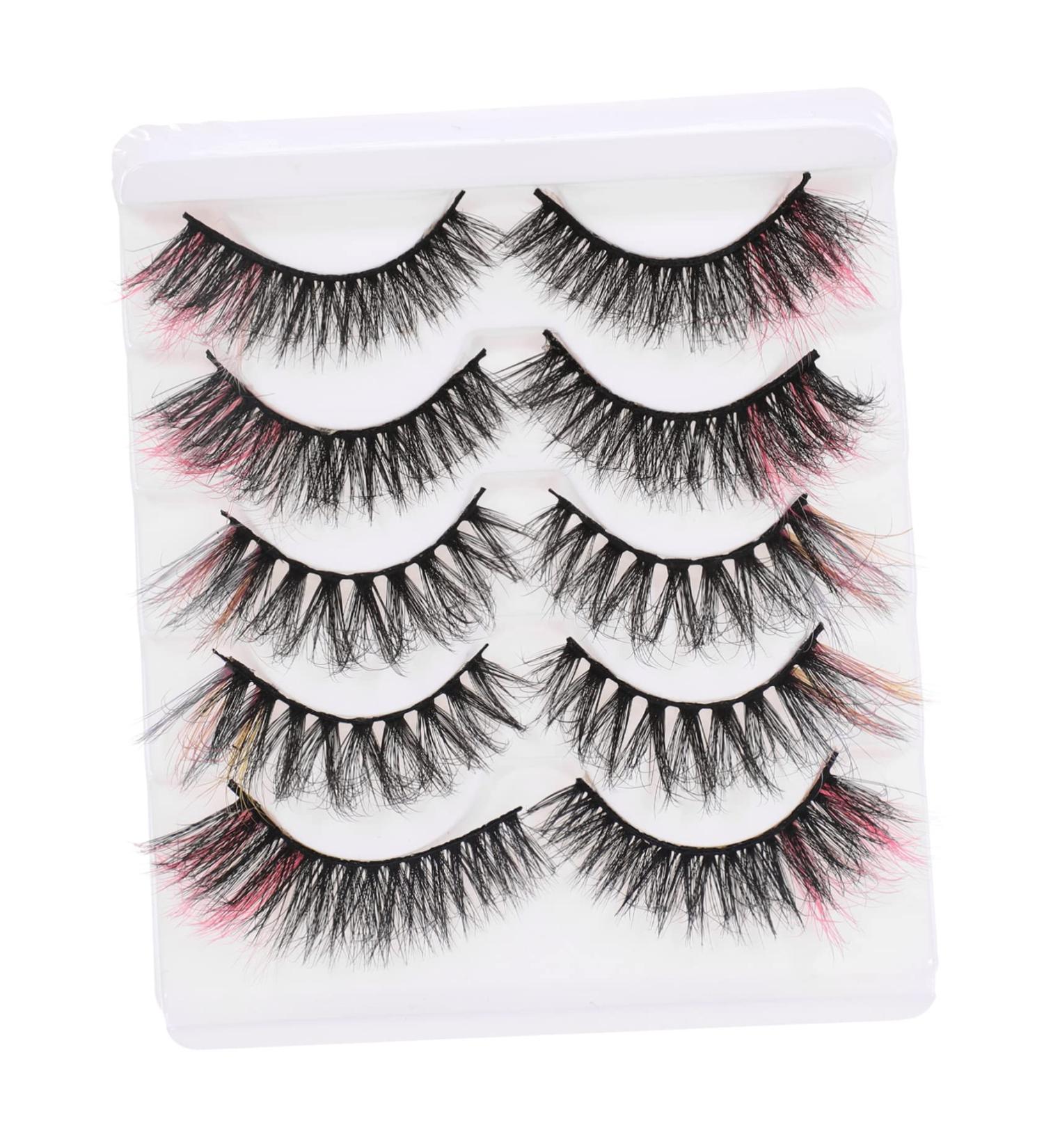 5 Pairs Colored False Eyelashes Faux Eyelashes Fake Colored Lashes Colorful Eyelashes 3d Festival Colored Lashes Faux Colored Lashes 8d Imitation Artificial Comics - Buy Online on GoSupps.com