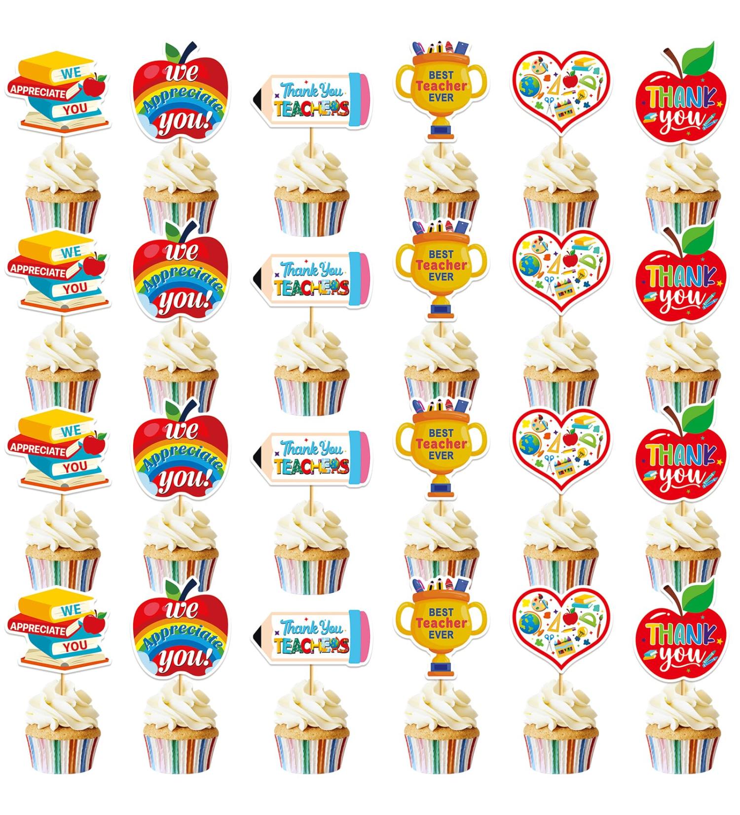 Thank heart Cupcake Toppers Grocery & Gourmet Food Pantry Staples Cooking & Baking Frosting Icing & Decorations Cupcake Toppers - Buy Online on GoSupps.com