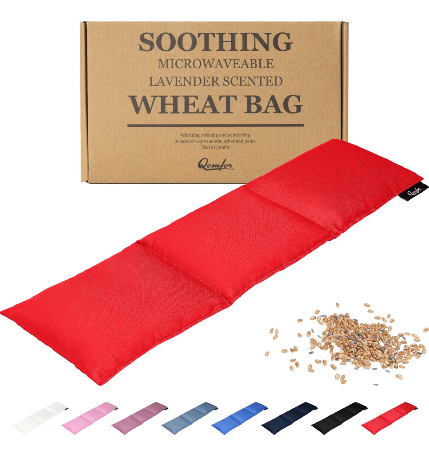 Wheat Bag for Pain Relief - Large Soothing Heat Pack Microwavable - Wheat and Lavender - Heated Neck Warmer for Neck and Shoulders Period Pain Relief and Back Pain - Comfortable Red - Buy Online on GoSupps.com