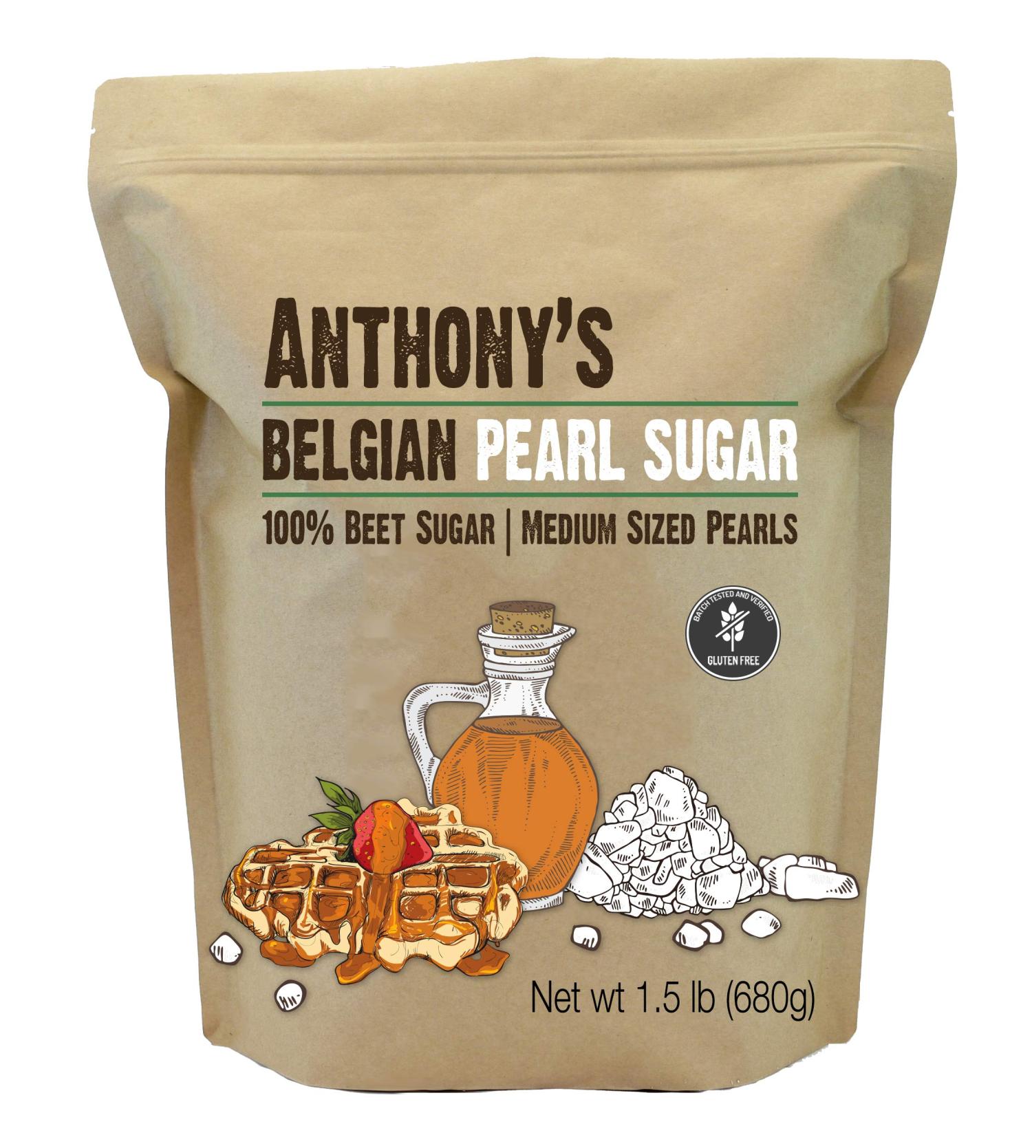 Belgian Pearl Sugar 1.5 lb - Gluten Free, Medium Sized Pearls - 1.5 Pound Pack - Buy Online on GoSupps.com
