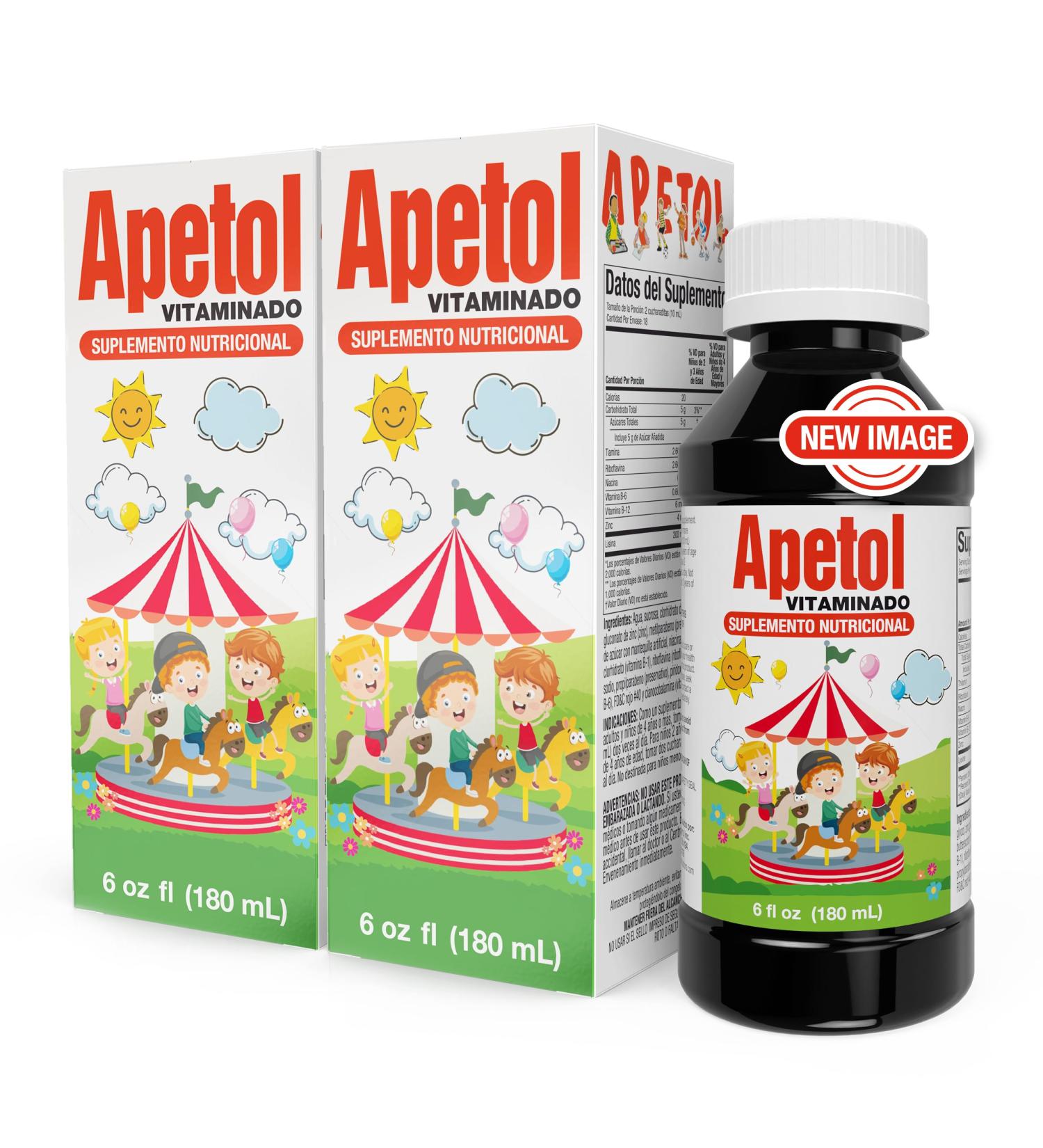 Apetol Appetite Booster & Brain Energy Liquid Vitamins - Dietary Supplements for Kids & Adults - Supports Digestive Health, Memory & Vitality - Appetite Booster for Kids & Adults - 6 Fl Oz, 2-Pack - Buy Online on GoSupps.com