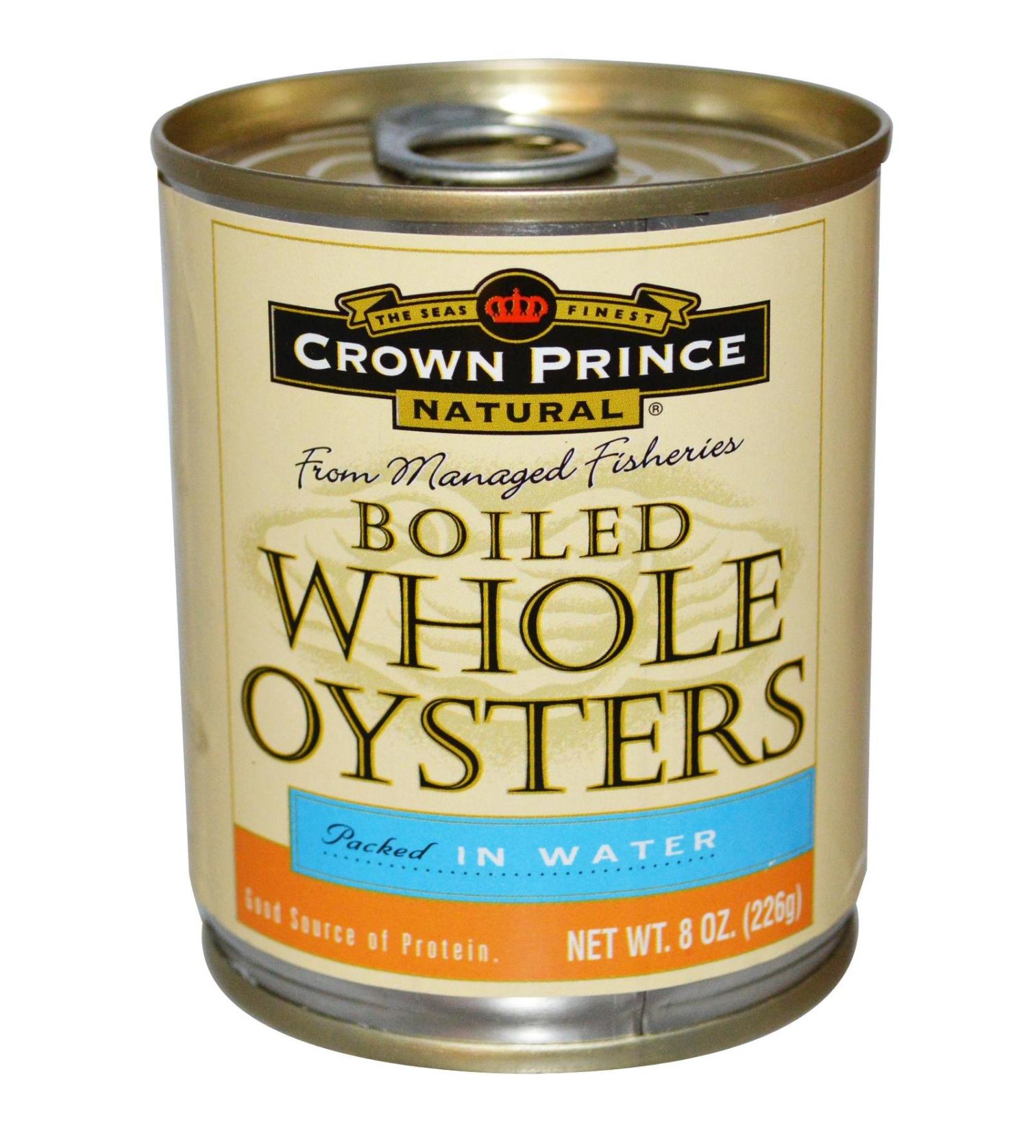 Crown Prince Natural Whole Oysters Packed In Water 8 oz (226 g)