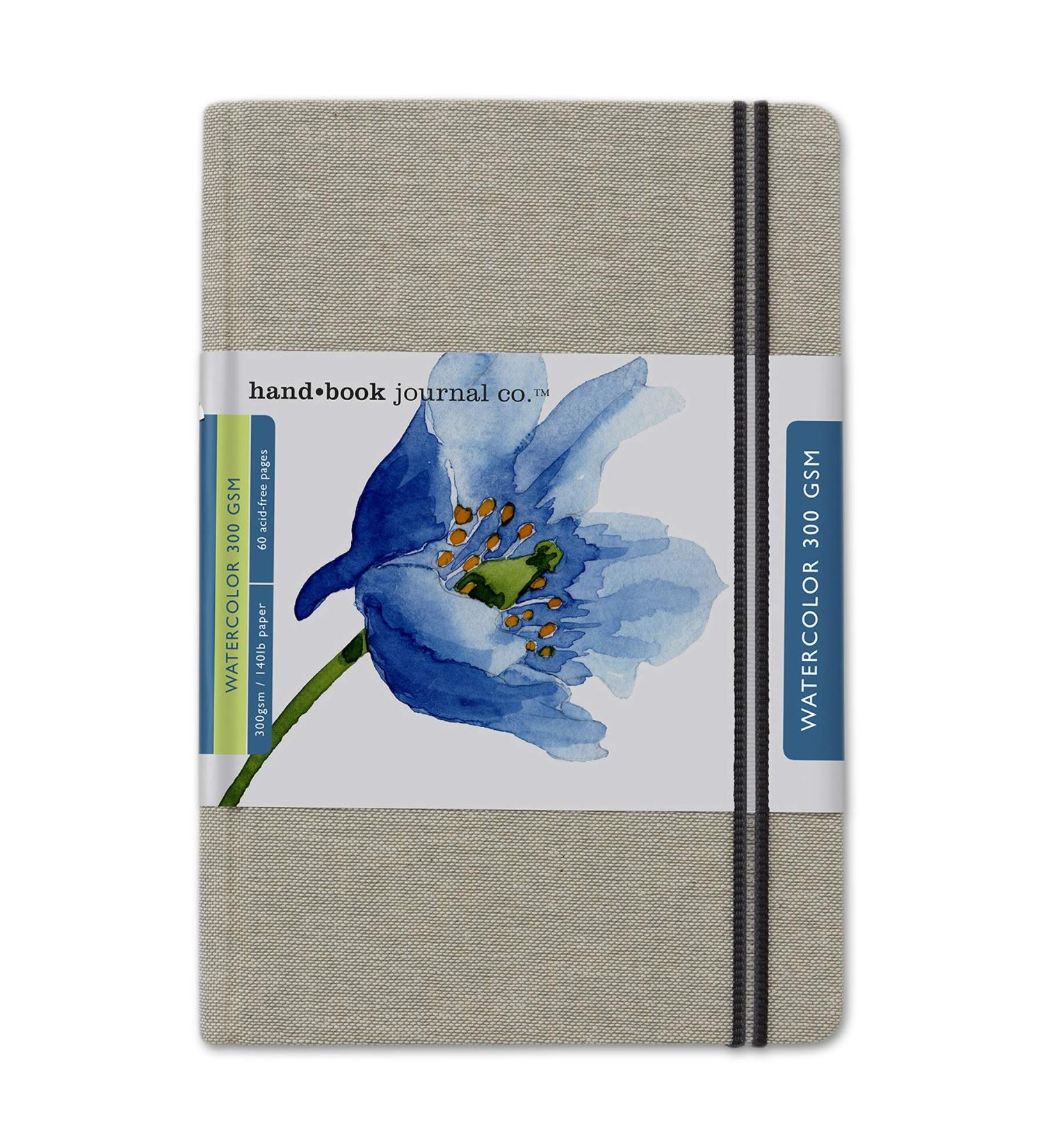 Artist Watercolor Sketchbook Journal - Large Portrait 8.25 x 5.5 Inches - 140lb / 300 GSM - Hardcover w/ Pocket - Buy Online on GoSupps.com