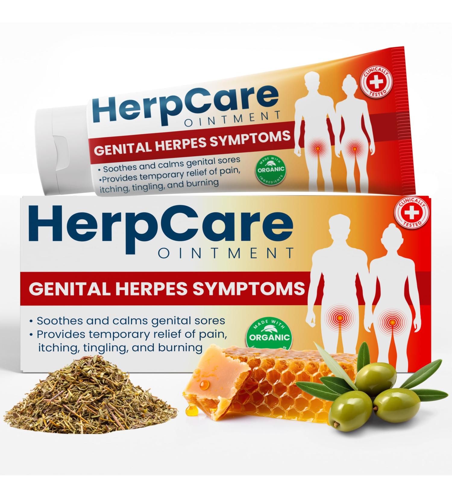 Herpes Genital Treatment | Herpcare Fast Acting Ointment | Can be Used on Cold Sore | Homeopathic Medicine | Soothes Itching Tingling & Burning | Relief from The Symptoms of Genital Sore - Buy Online on GoSupps.com
