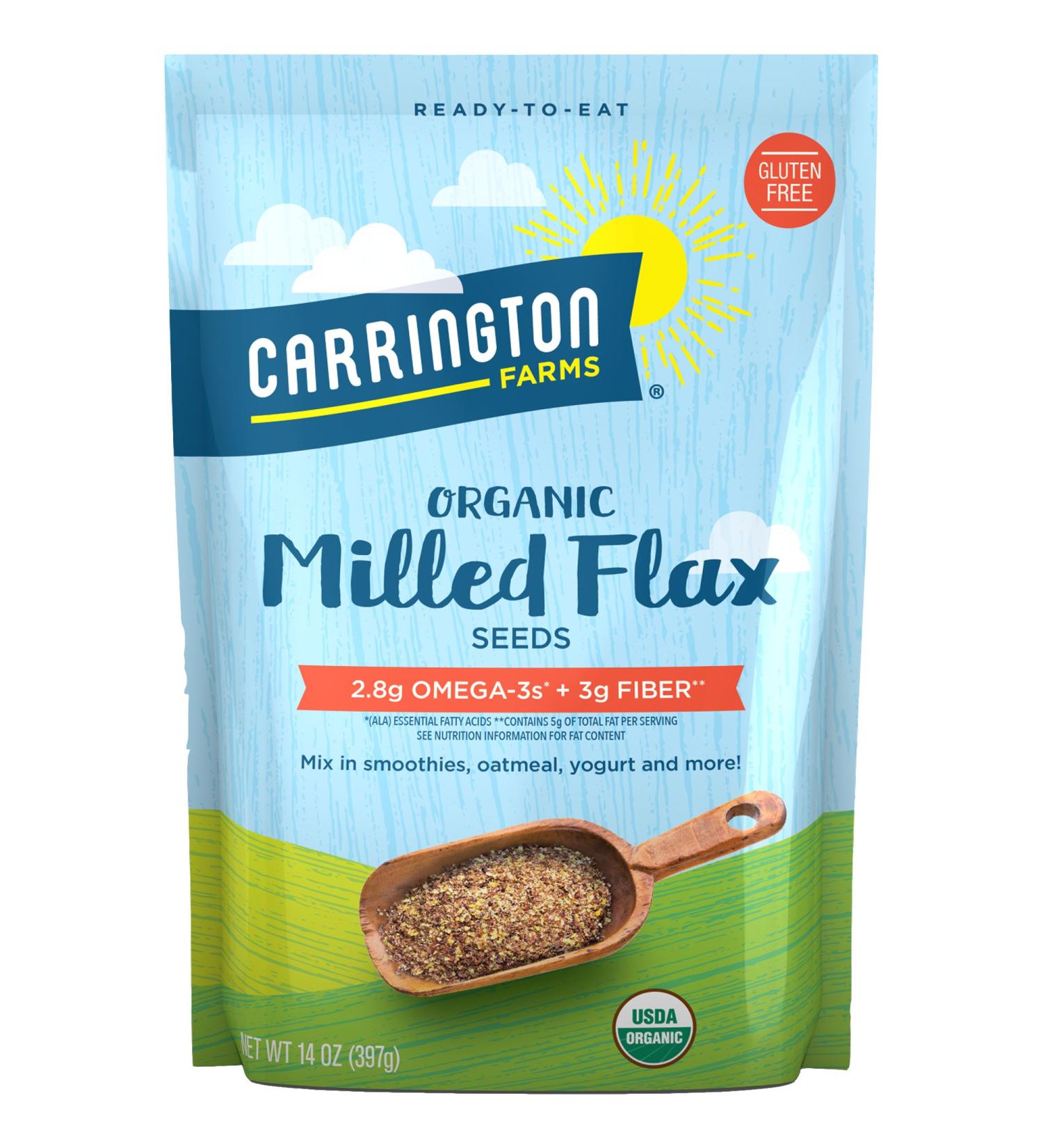 Carrington Farms Organic Milled Flax Seed - Gluten Free, USDA Organic, 14 oz - Buy Online on GoSupps.com