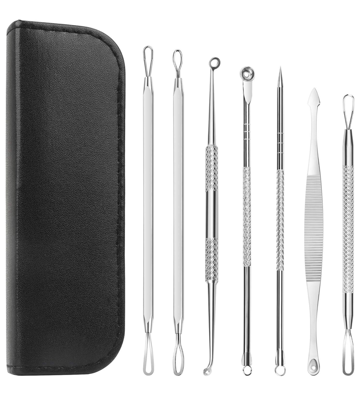 Teenitor 7 in 1 Pimple Blackhead Remover Extractor Tool Kit - Professional Acne Treatment for Nose and Face Skin - Buy Online on GoSupps.com