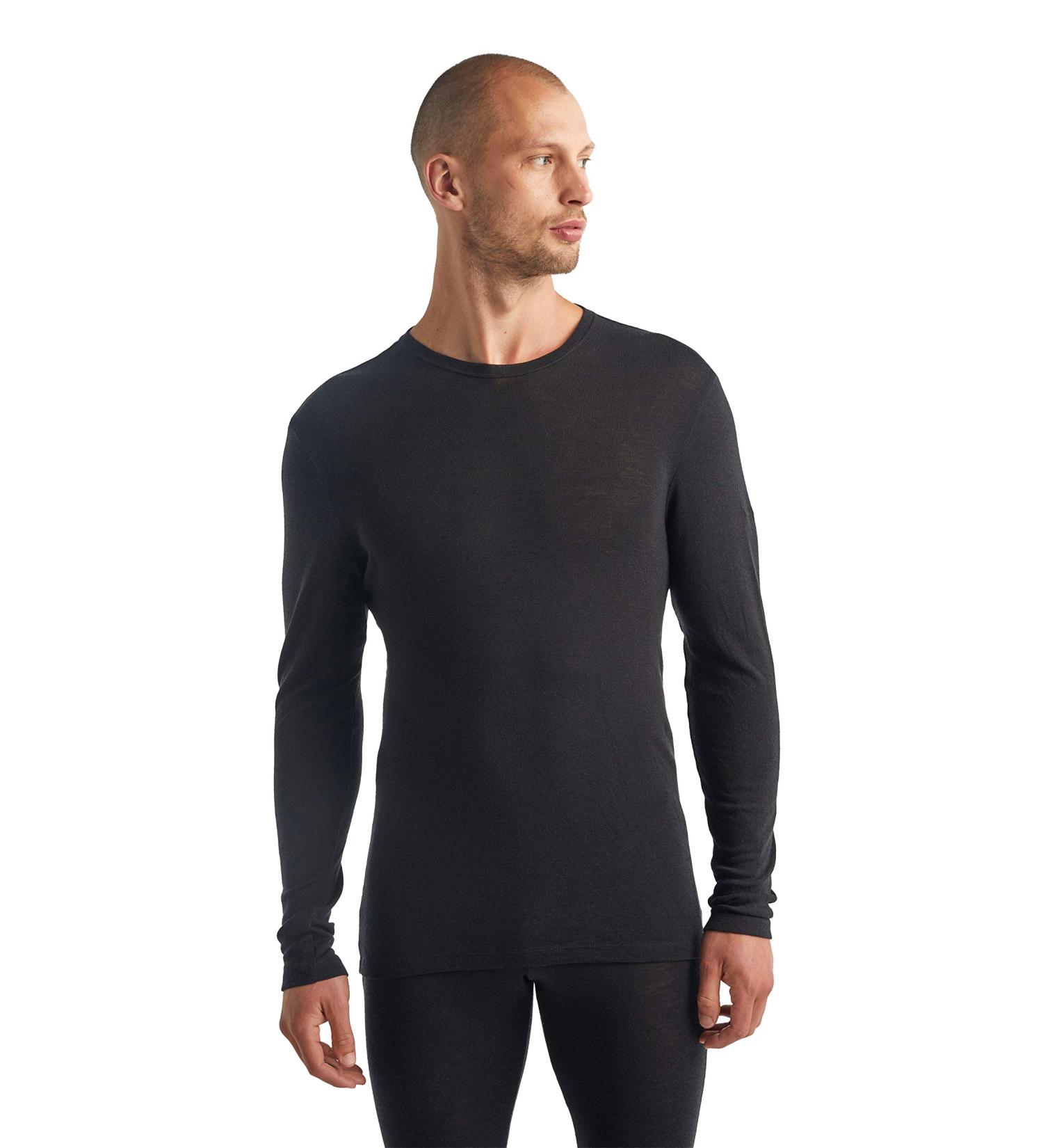 Icebreaker Merino Men's Standard 175 Everyday Long Sleeve Crewneck T-Shirt - Black - Size XL - Buy Online on GoSupps.com