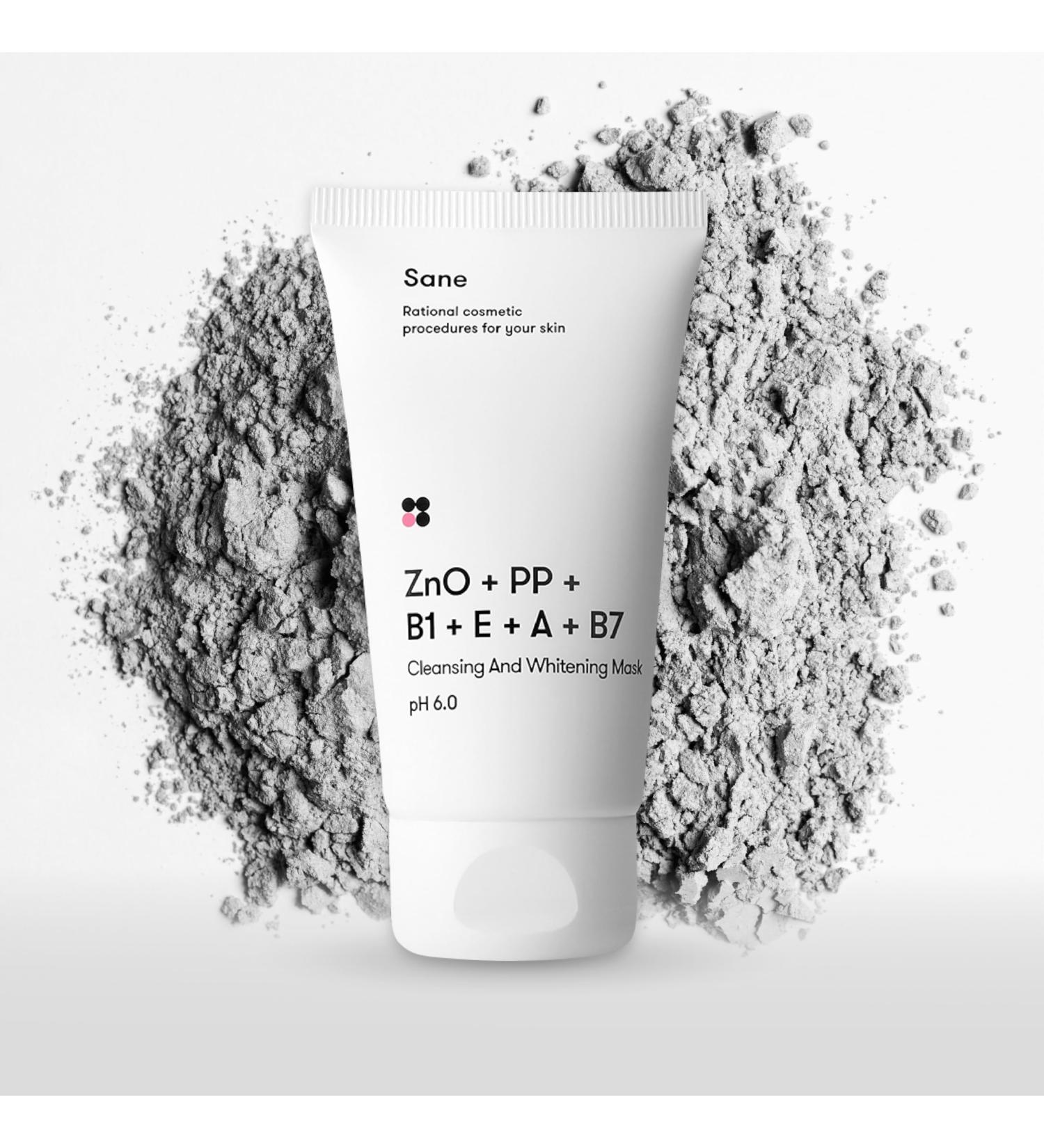 Buy Sane Purifying Face Mask - Zinc Oxide & Vitamins for Radiant Skin | Spa Cleansing & Pore Tightening | 2.54 fl oz - International Shipping - Buy Online on GoSupps.com