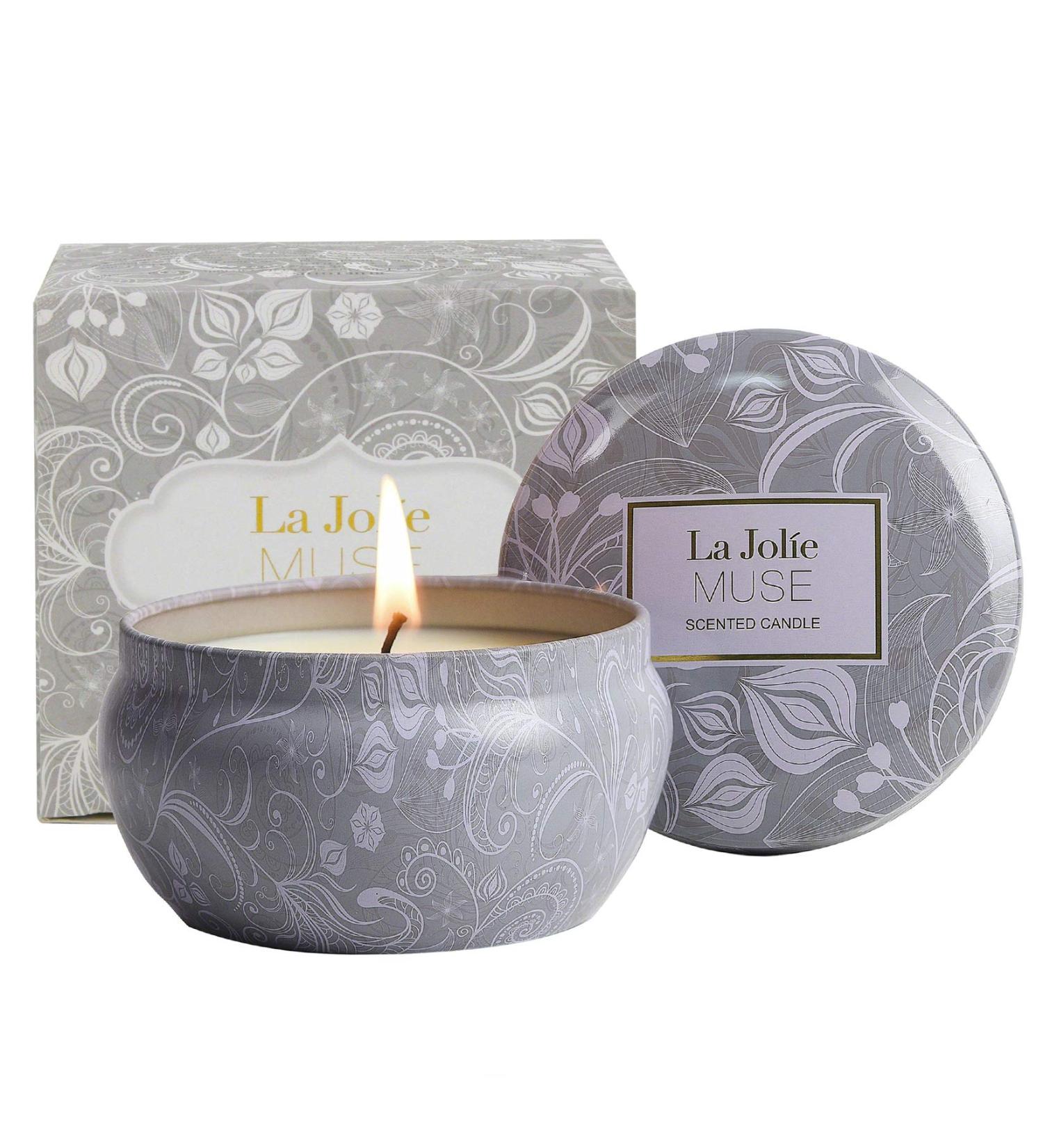 La Jol e Muse Aromatherapy Candles - Blue Lotus Essential Oil Stress-Relieving Soy Wax Travel Size - 185g Gift for Spa & Meditation - Buy Online on GoSupps.com