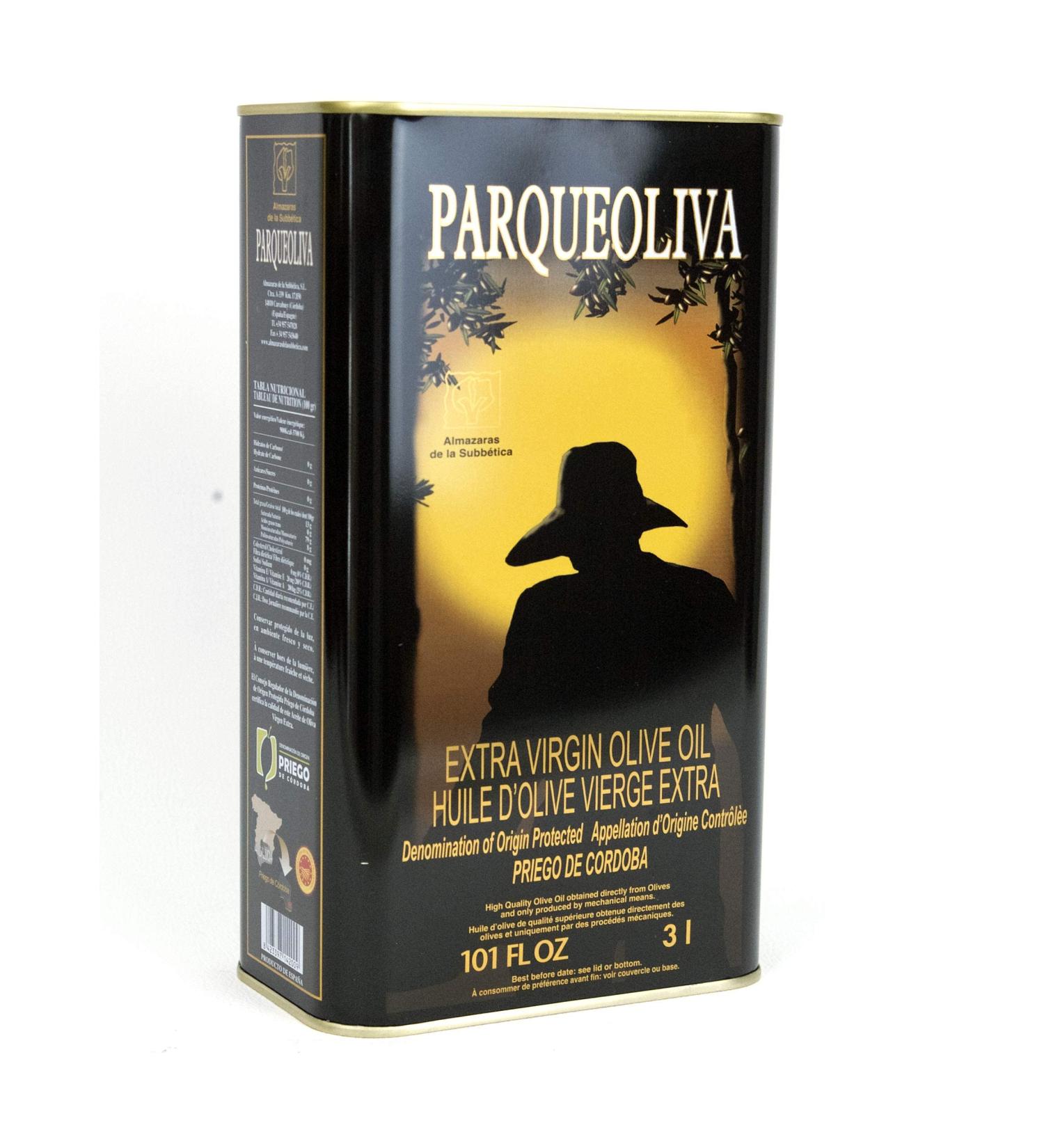 PARQUEOLIVA - Spanish Extra Virgin Olive Oil (Picuda and Hojiblanca Varieties) - Can 3 litres