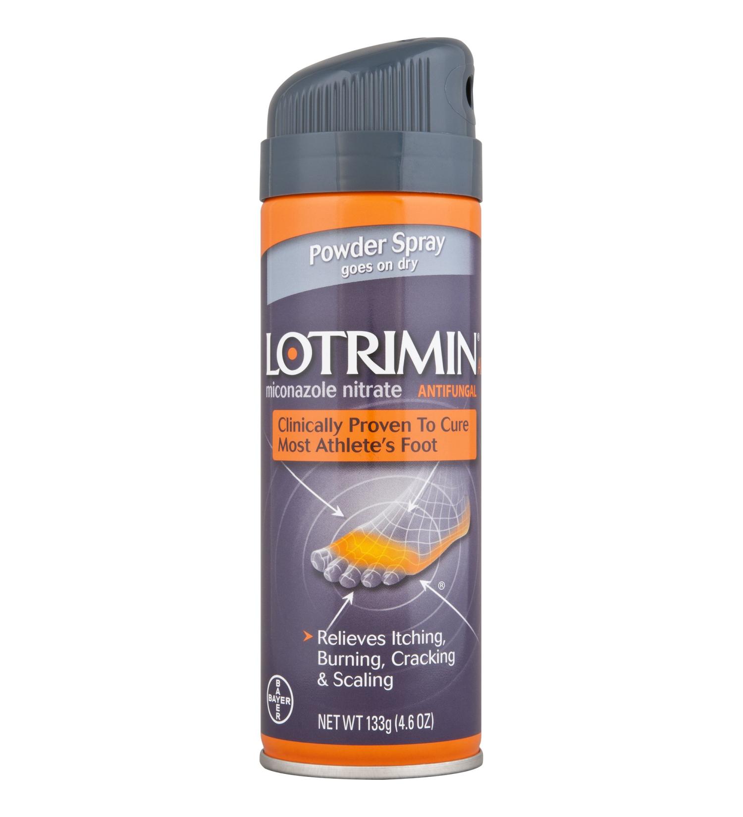 Lotrimin AF Athlete's Foot Powder Spray 2% Miconazole Nitrate - 4.6 oz Antifungal Treatment for AF, Jock Itch & Ringworm - Buy Online on GoSupps.com
