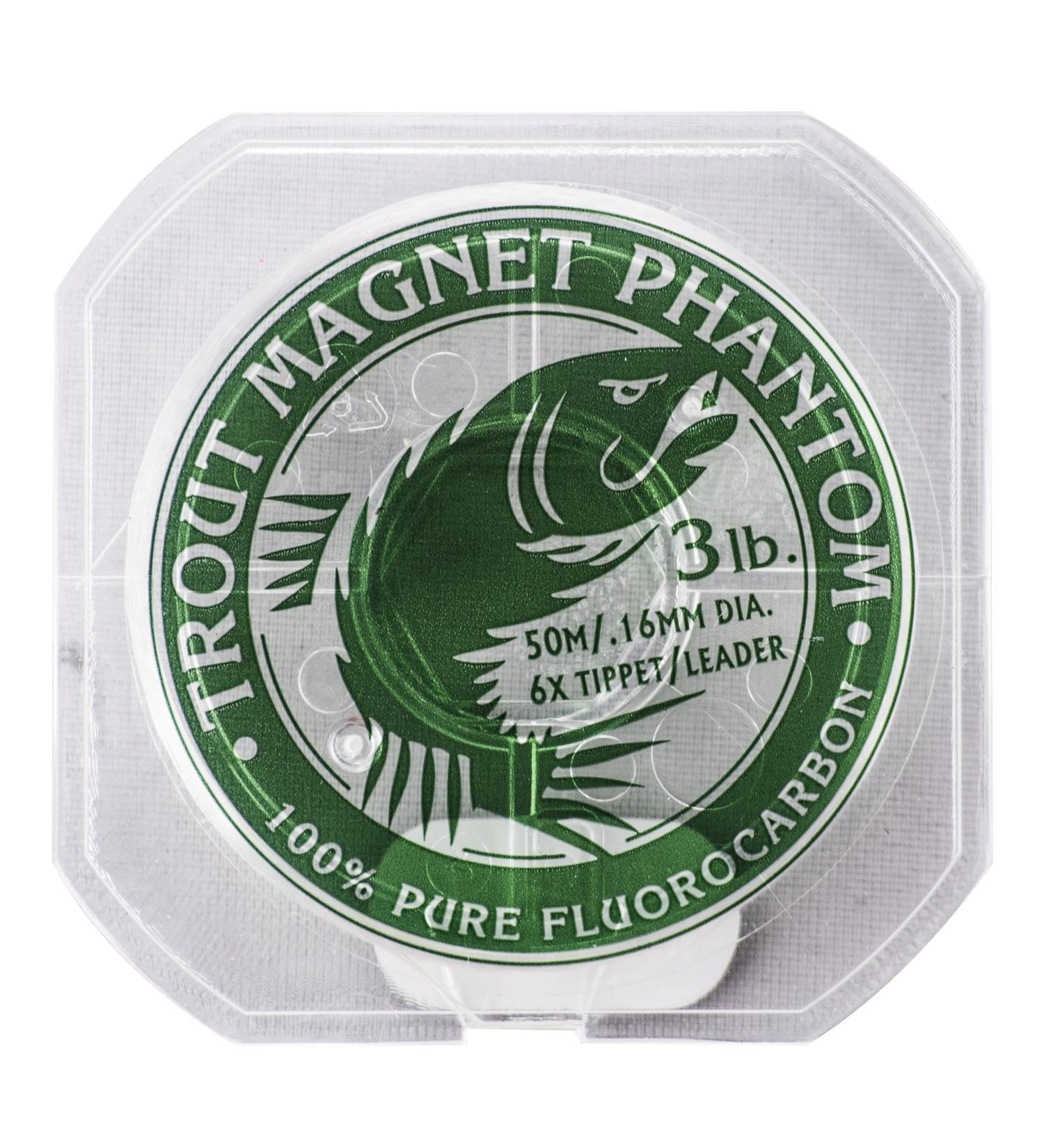 Trout Magnet Phantom 100% Fluorocarbon Leader Fishing Line  Invisible to Fish  Get More Bites  50m 3lb  6X Tippet - Buy Online on GoSupps.com