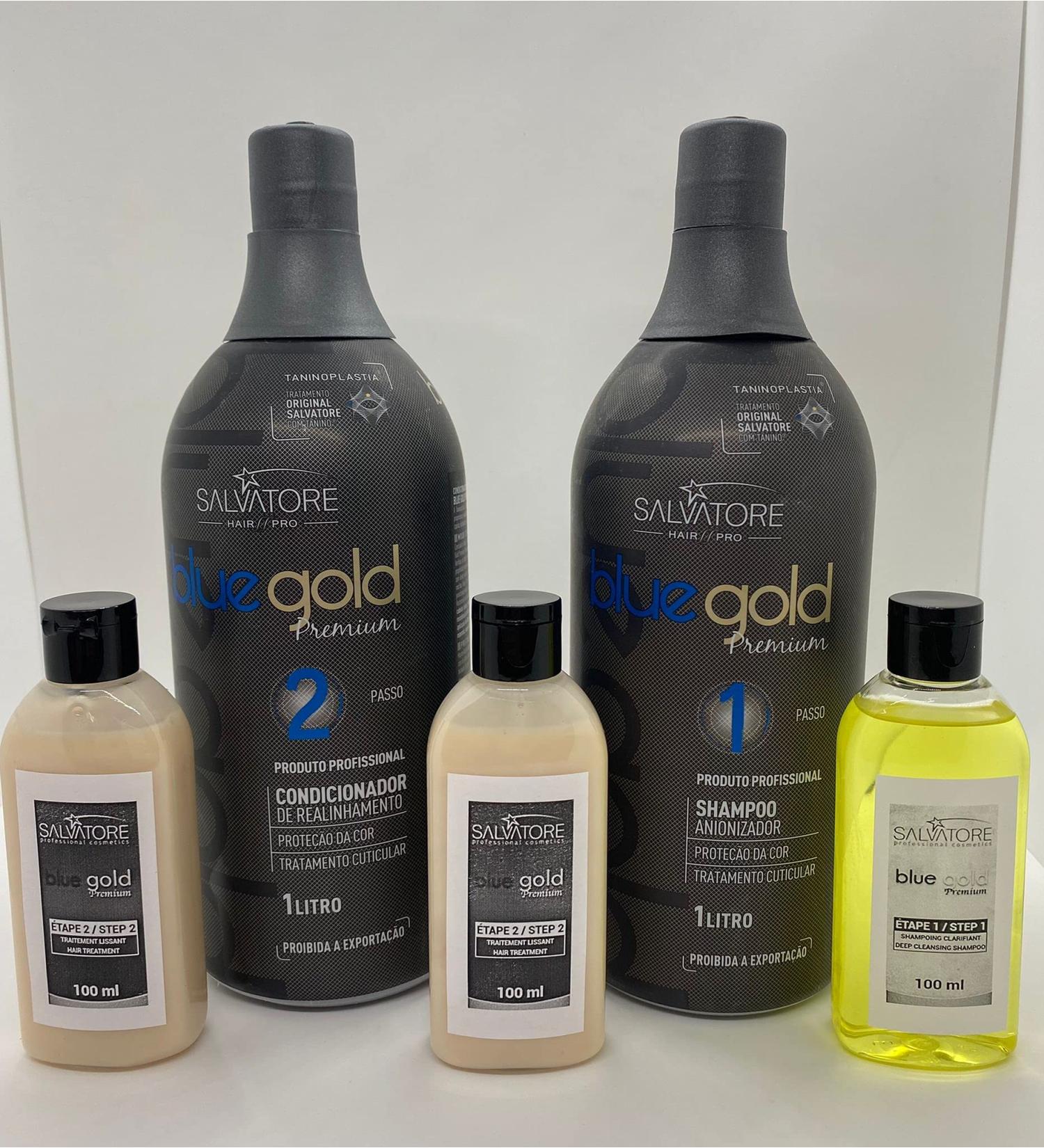 SALVATORE BLUE GOLD PREMIUM Multi Size (3 X 100ML Shampoo and Keratin)