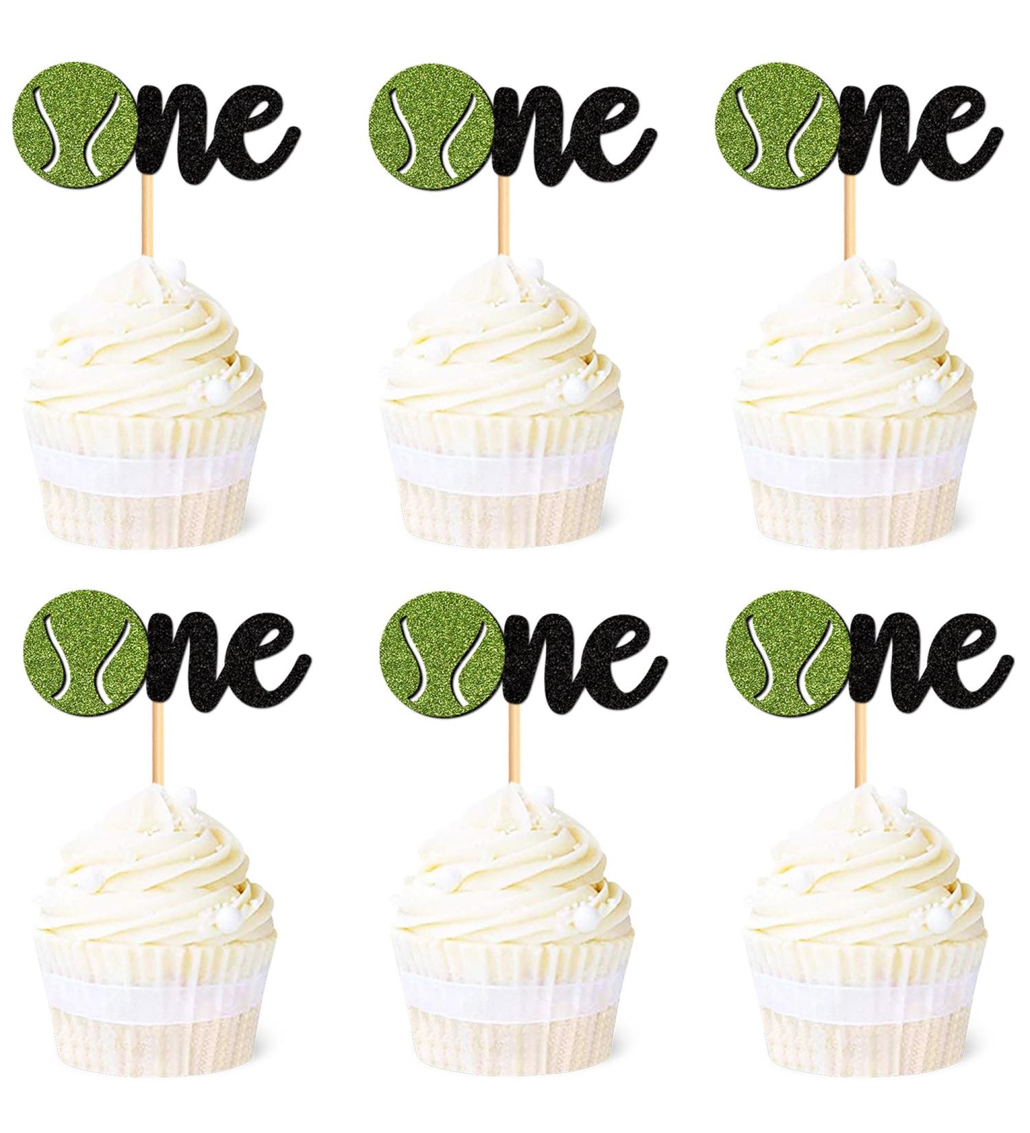 Ercadio 24 Pack Tennis Ball One Cupcake Toppers Tennis One Cupcake Picks Tennis 1st Cake Toppers for Tennis Sports Themed Baby Shower Birthday Party Cake Decoration Supplies A-tennis One - Buy Online on GoSupps.com