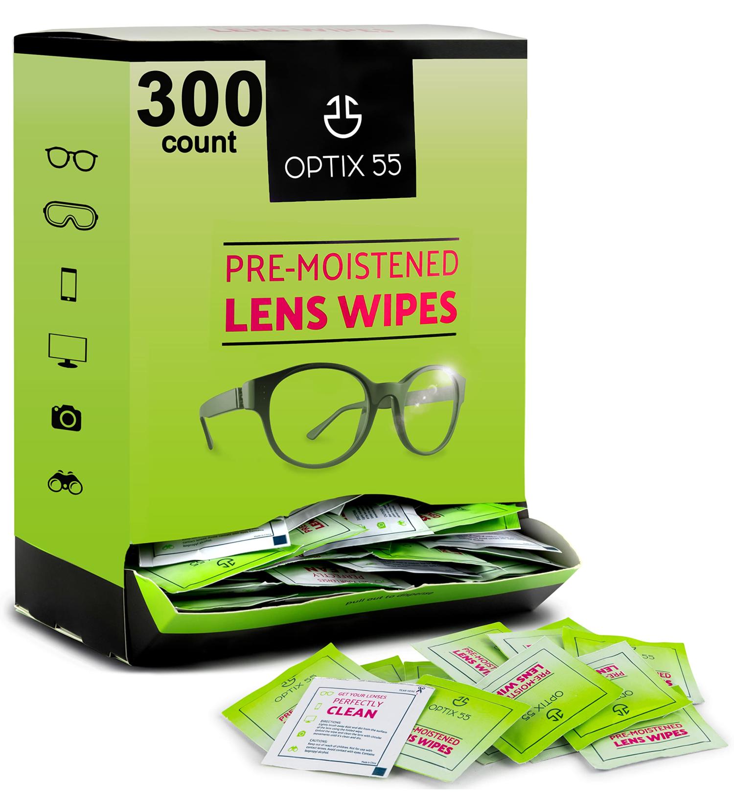 300 Pre-Moistened Eyeglass Cleaner Lens Wipes - Individual Wrapped for Glasses, Sunglasses, Screens, Electronics & Lenses - Streak-Free - Buy Online on GoSupps.com