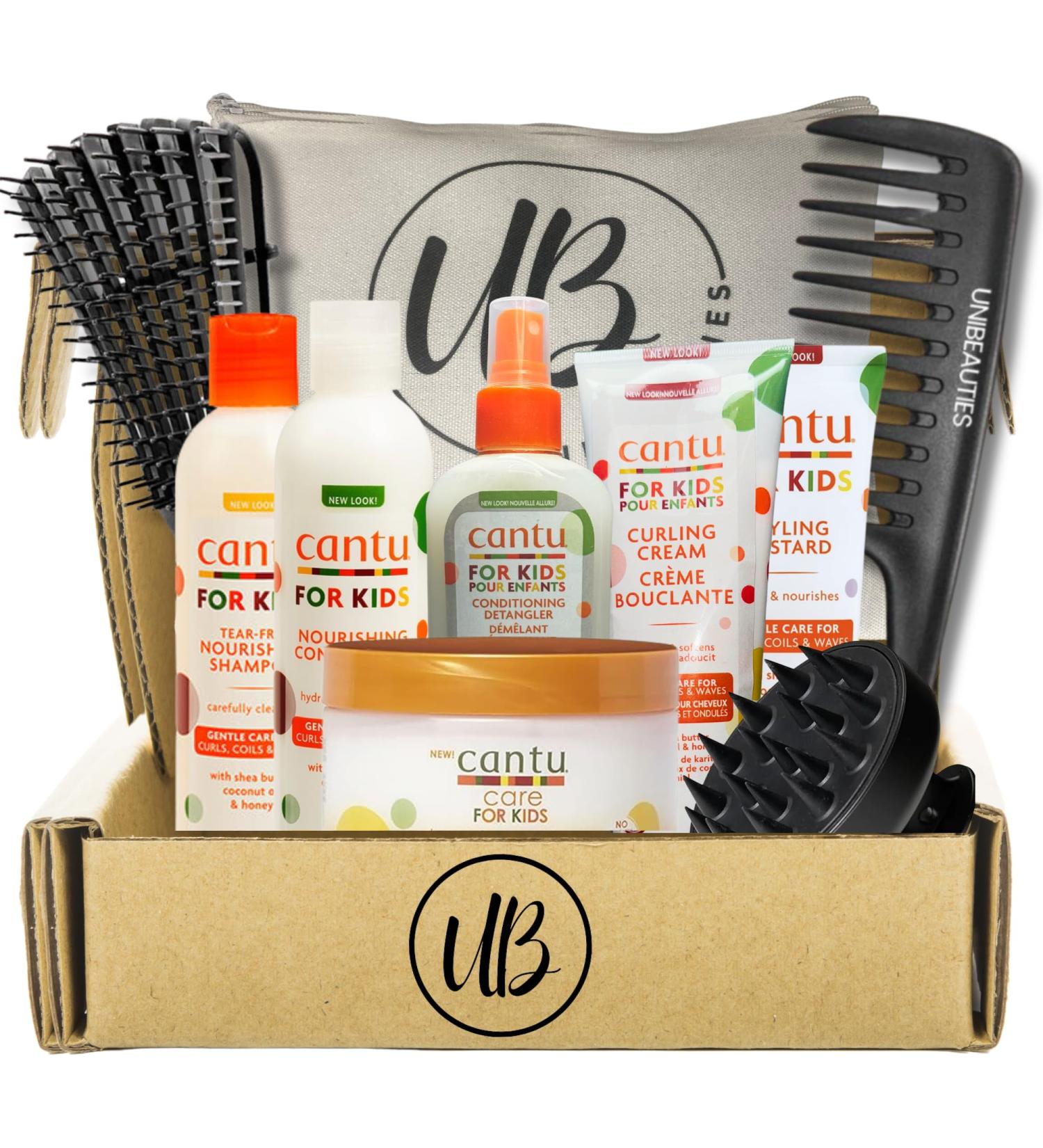 Kids Shampoo and Conditioner Bundle with Cantu Care for Kids 6pcs Set- Nourishing kids shampoo & kids conditioner Kids detangler spray Kids curling cream Styling Custard with unibeauties Shampoo Kit - Buy Online on GoSupps.com