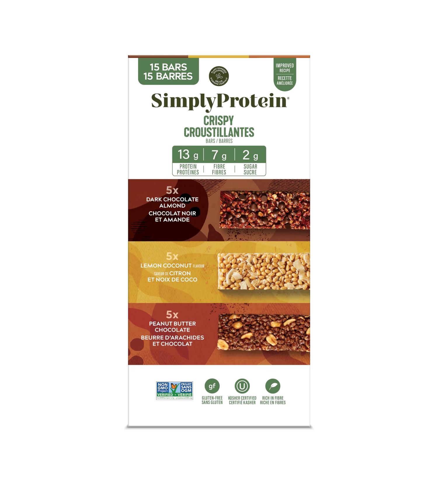 Simply Protein Best Sellers Variety Pack Protein Bars Gluten Free Vegan High Protein Snacks 15 Count Variety Pack 40 g (Pack of 15) - Buy Online on GoSupps.com