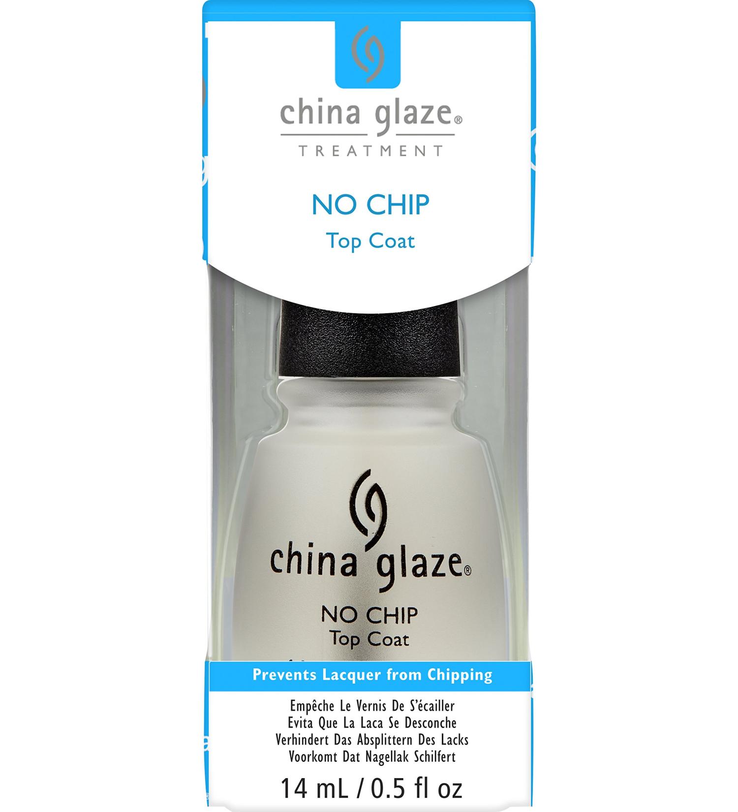China Glaze No Chip Top Coat 14ml No Chip Top Coat W/Bx 0.5 oz Clrea Treatment
