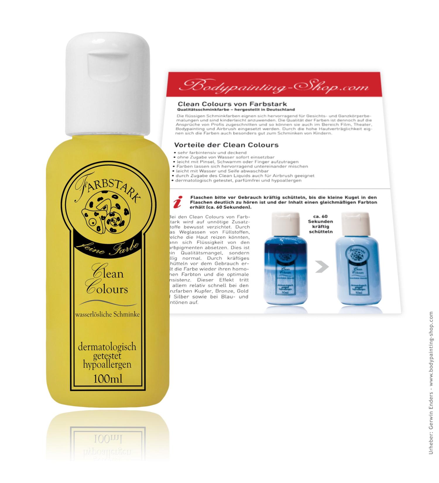 Clean Colours Colourful Theatre Make-up - water-soluble make-up colour 100 ml Yellow