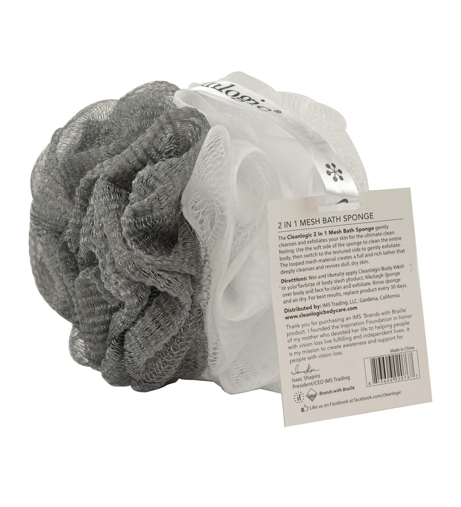 Cleanlogic 2 in 1 Mesh Bath Sponge 70g (Pack of 4)