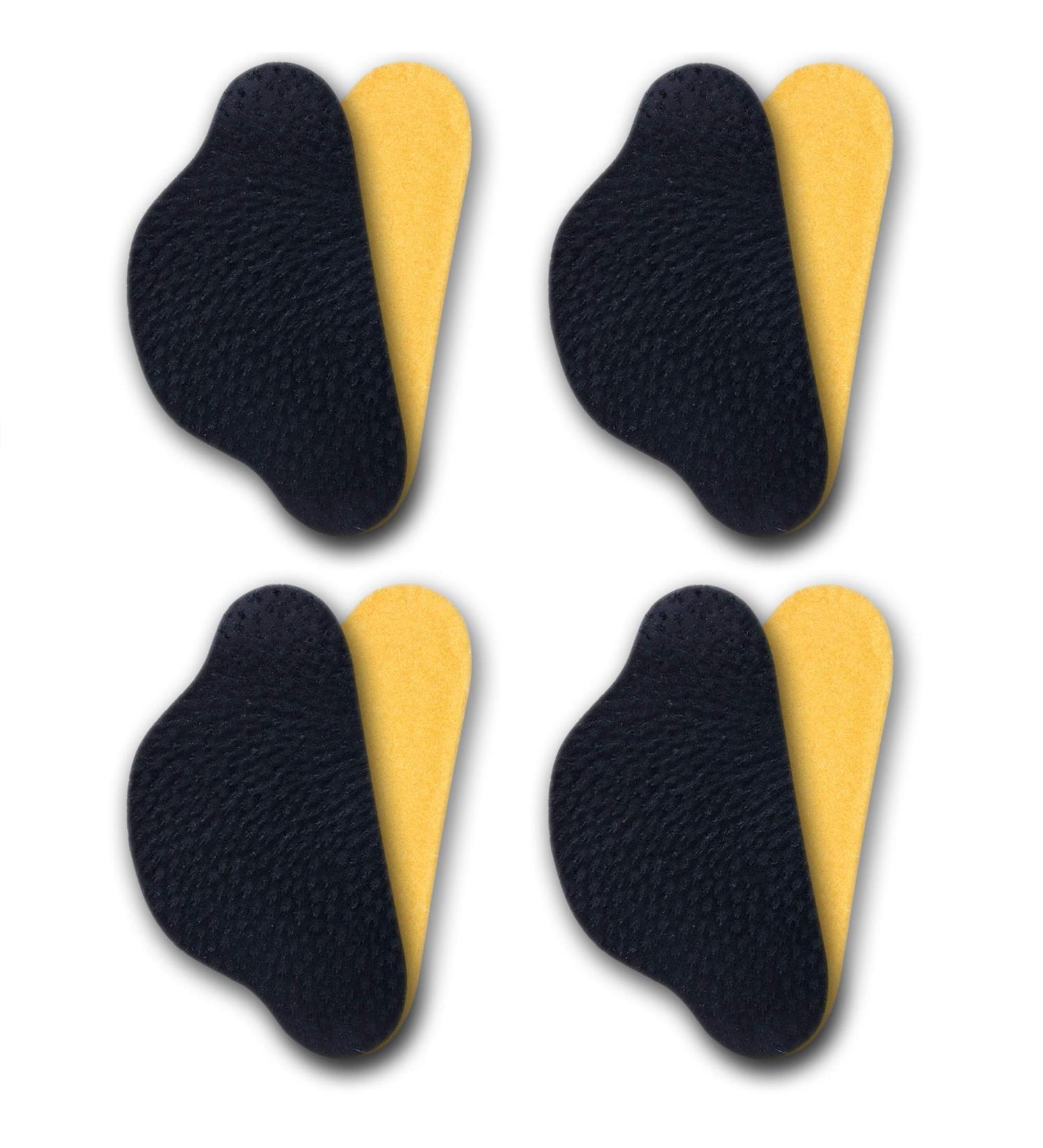 Sulpo Leather Heel Cushions - 4 Pairs Anti-Slip Heel Pads for Friction & Blister Protection - Self-Adhesive Shoe Heels Repair Pillow - Black - Buy Online on GoSupps.com