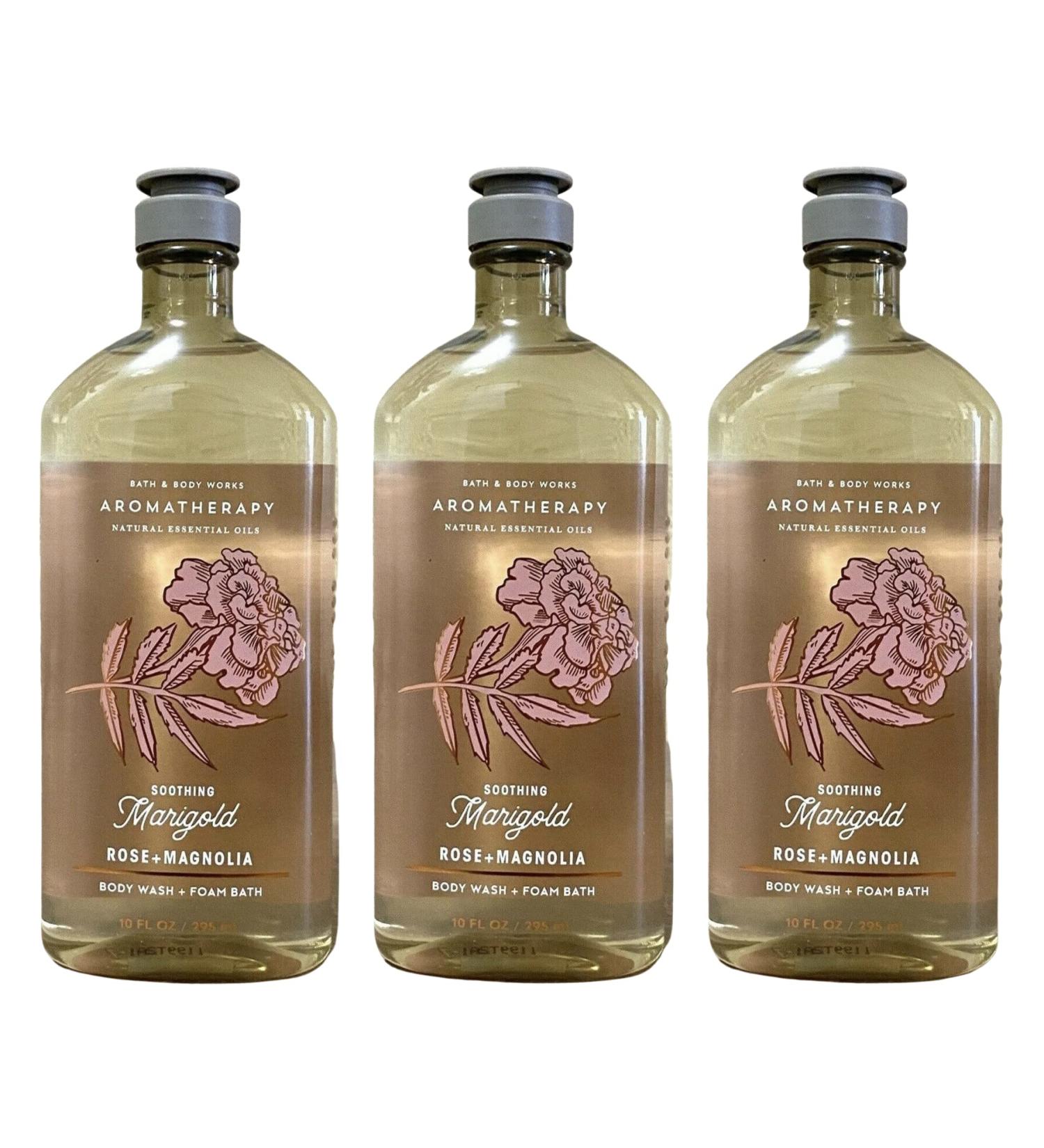 Bath & Body Works Aromatherapy Rose + Marigold Body Wash & Foam Bath, 10 fl oz per Bottle (3 Pack) (. Rose + Marigold ) Rose + Magnolia