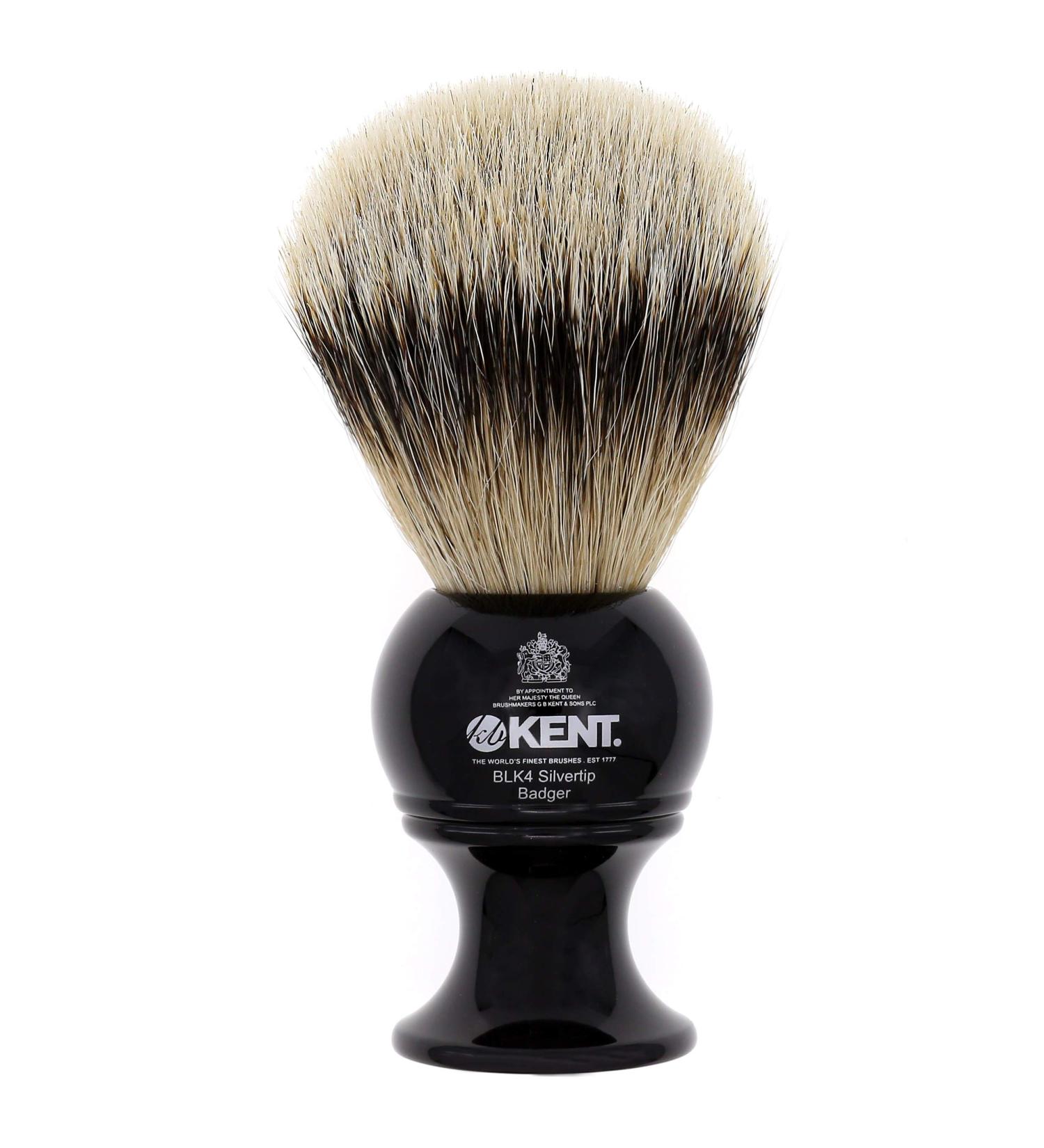 Kent BLK4 Handcrafted Silver Tip Badger Bristle Shaving Brush | Best for Shave Cream and Soap | Luxury Shaving Tool Since 1777 - Buy Online on GoSupps.com