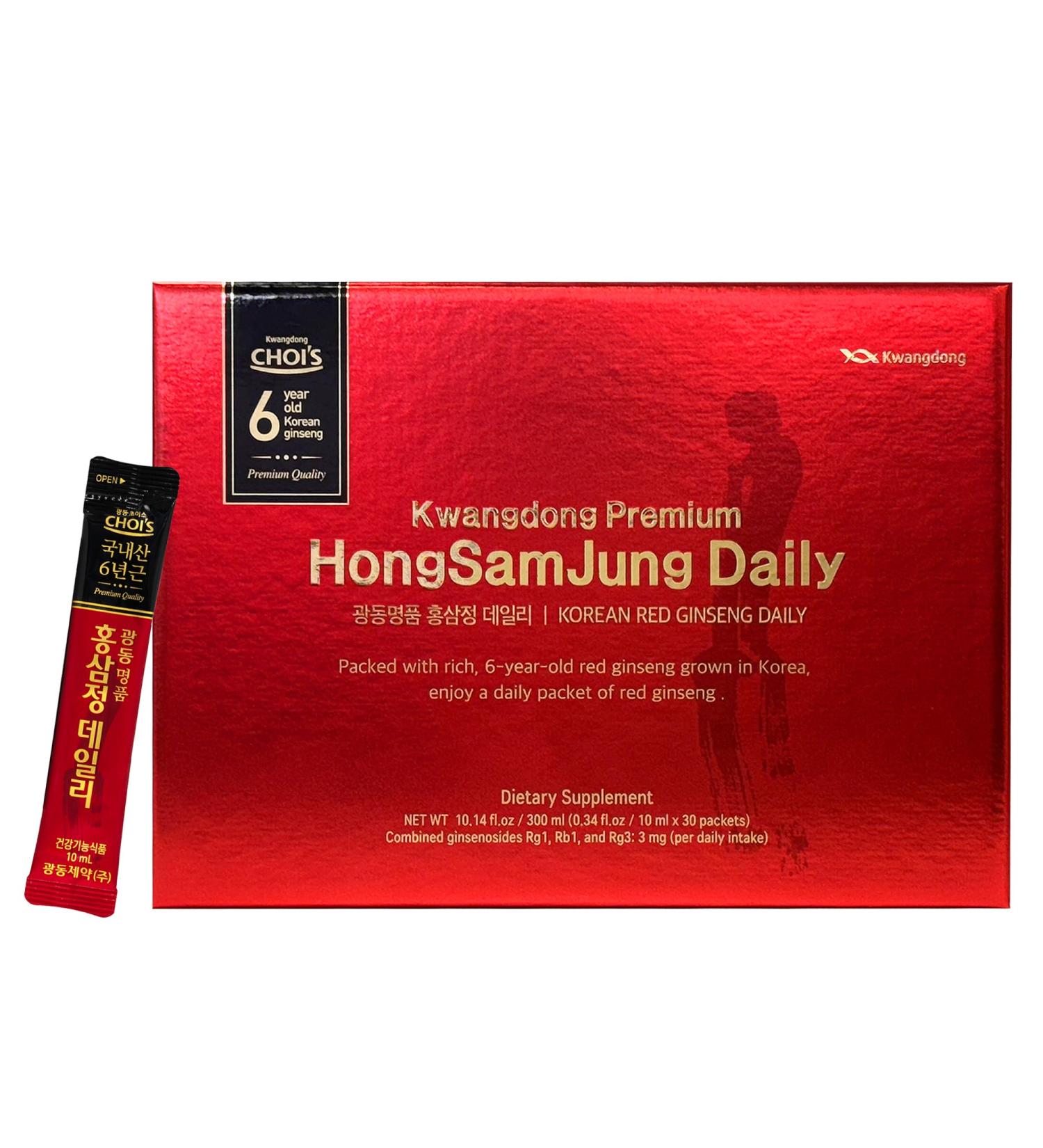 KWANGDONG Premium Korean Red Ginseng Extract - 6-Year Grown High Ginsenoside Concentration for Immune Support Fatigue Relief and Energy Boost - 30 Convenient Daily Packs - Buy Online on GoSupps.com