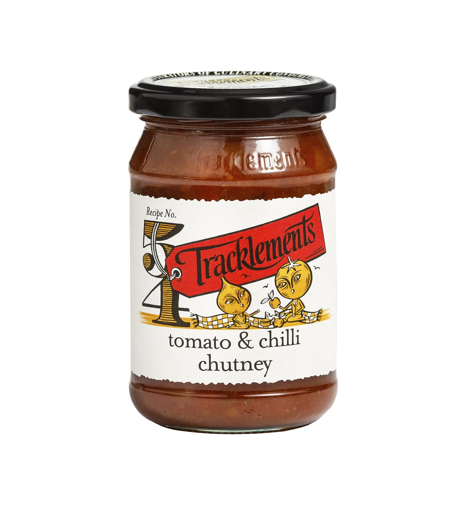 Tracklements Tomato & Chilli Chutney 290g - Ideal Condiment for Toast, Grilled Cheese, or Chicken Parmigiana - Vegetarian, Vegan & Gluten-Free - Buy Online on GoSupps.com