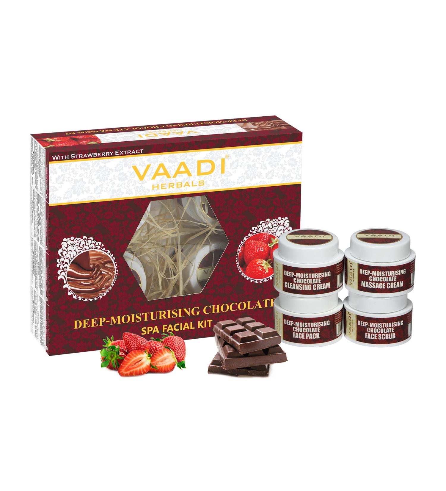 Vaadi Herbals Chocolate Strawberry Facial Kit - All Natural SPA Treatment for All Skin Types - 70g - Unisex - Buy Online on GoSupps.com