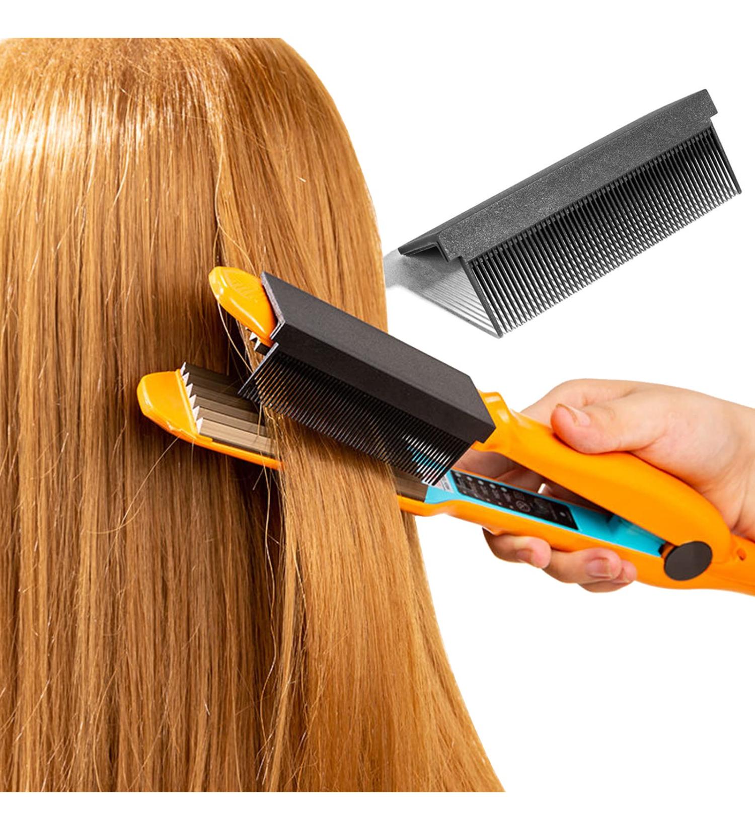 Women's DIY Combs Attachment for Hair Straightening Flat Iron - Professional or Home Use Styling Tool - Barber Straightening V Comb - Black - Buy Online on GoSupps.com