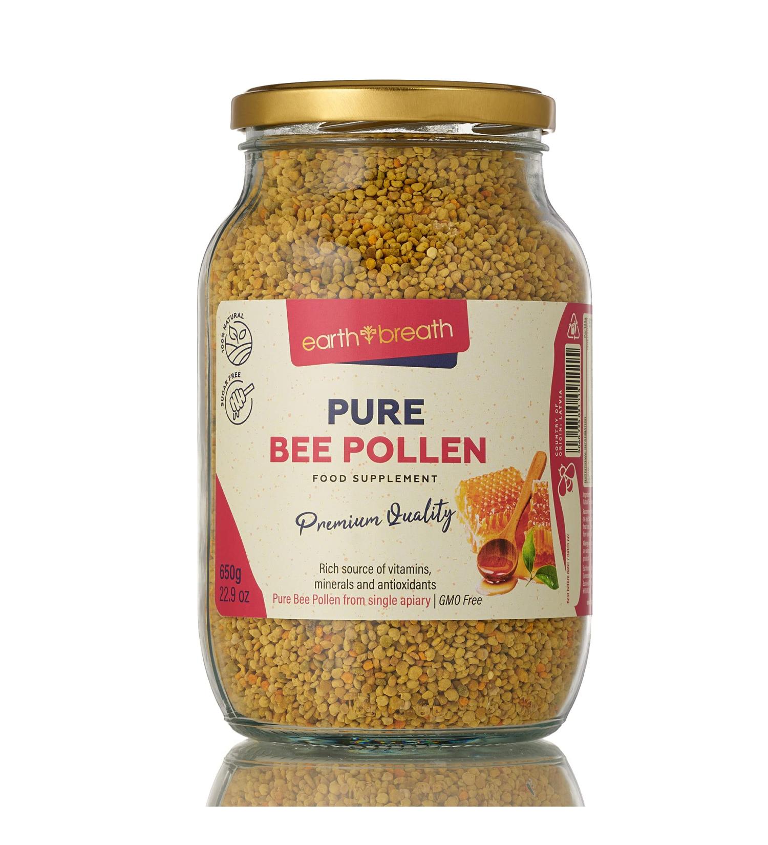 Earthbreath Pure Bee Pollen Granules - 650g | Raw Natural Food Supplement | Healthy Immunity Support | No Artificial Additives | 1 Pack - Buy Online on GoSupps.com