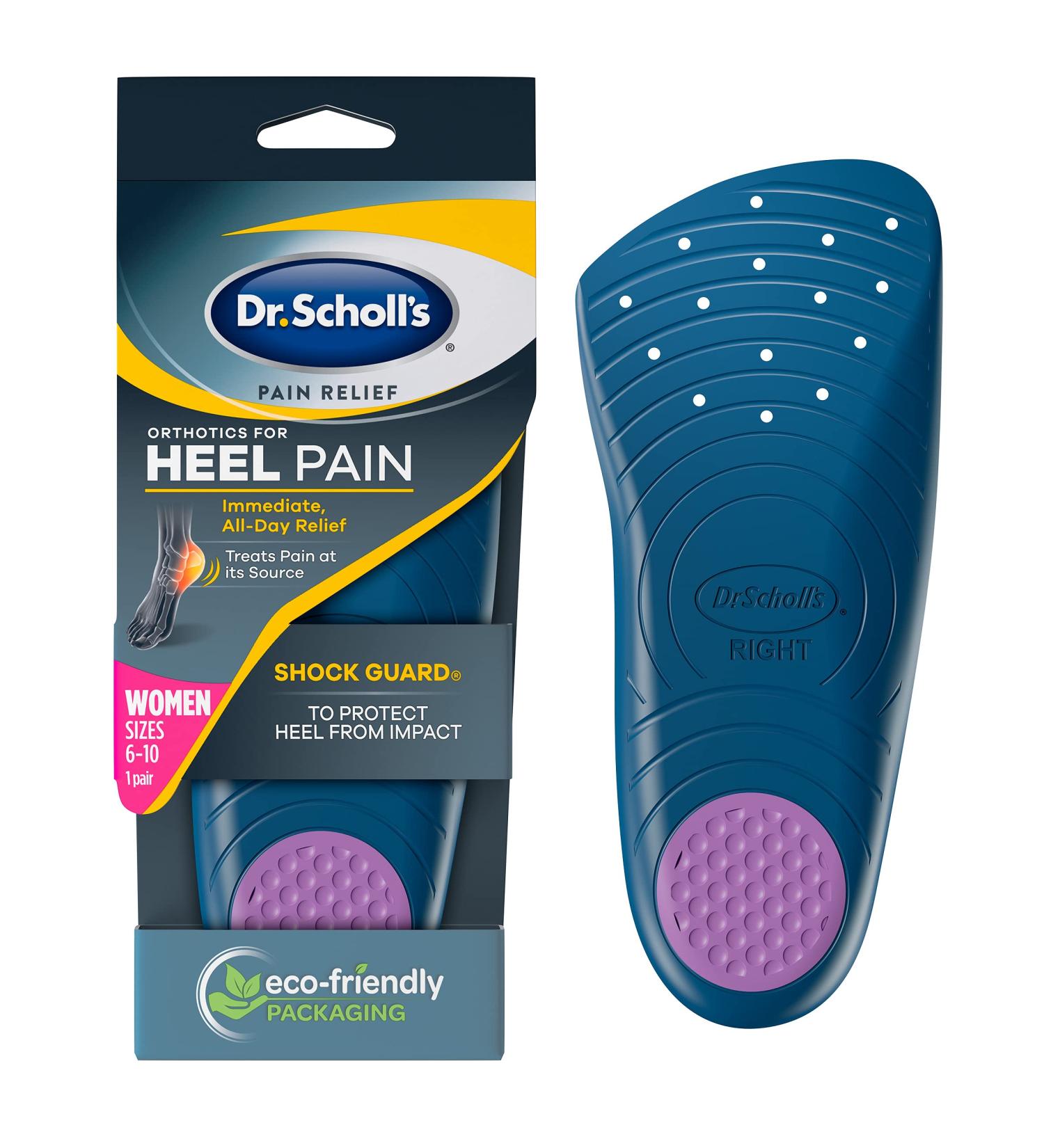 Dr. Scholl's Heel Pain Relief Orthotics for Women (Size 6-10) - Clinically Proven for Plantar Fasciitis & Heel Spurs - Buy Online on GoSupps.com
