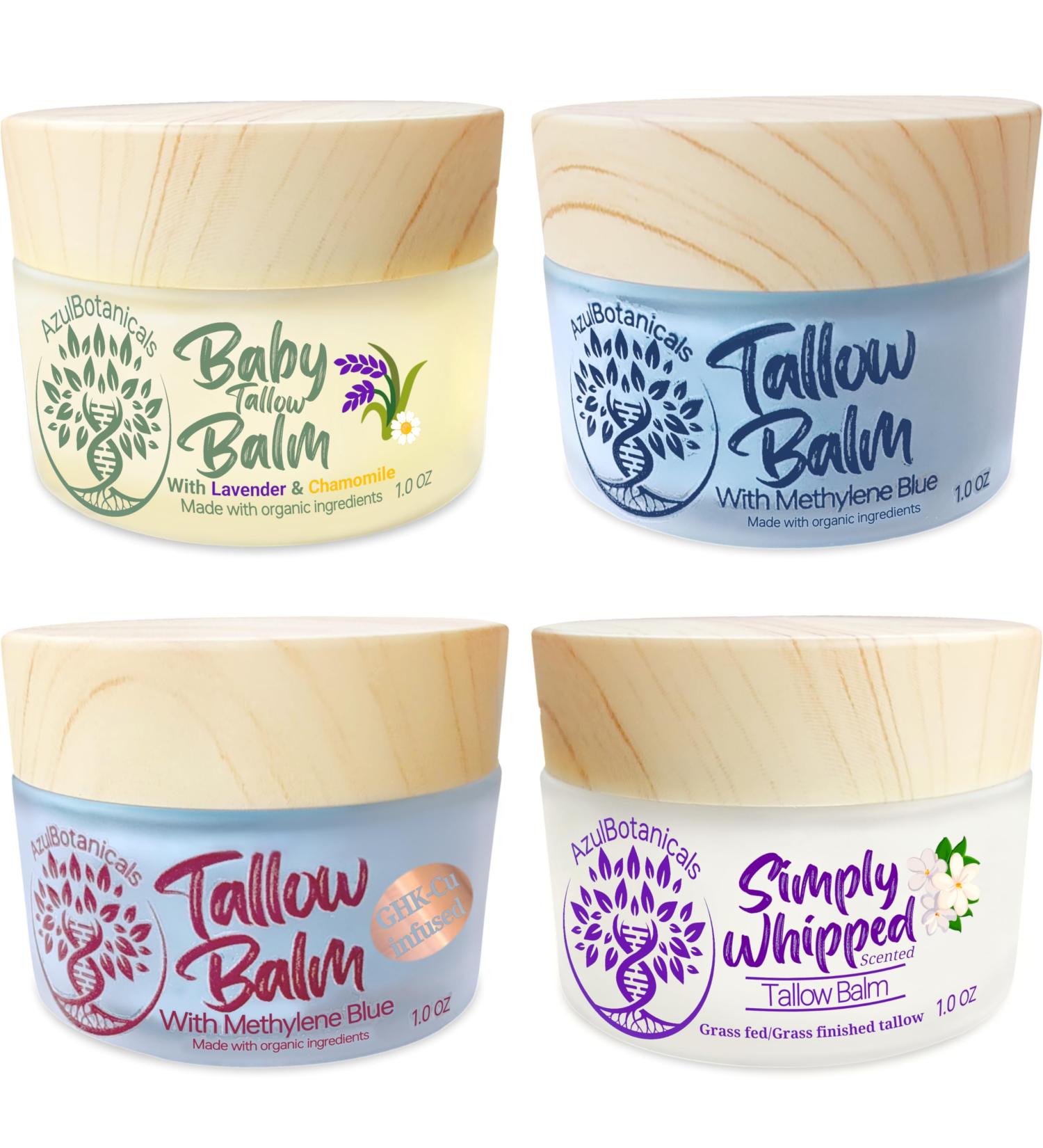 Pack de 4 vari t s chantillon de nos produits 1 oz (30 g) chacun suif fouett bleu de m thyl ne beurre de karit v g talien bleu de m thyl ne baume pour b b suif simplement fouett  - Buy Online on GoSupps.com