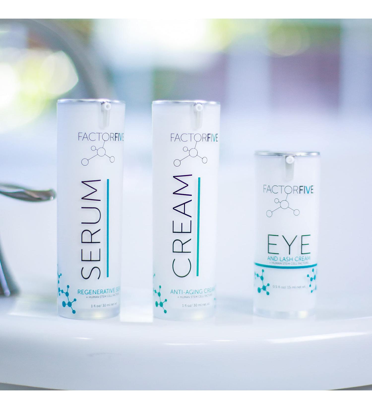 FACTORFIVE Regenerative Serum & Eye Cream with Stem Cell Growth Factors - Wrinkle Reduction, Tightening, Collagen Boost, Acne Scar Repair - Full Sizes - Buy Online on GoSupps.com