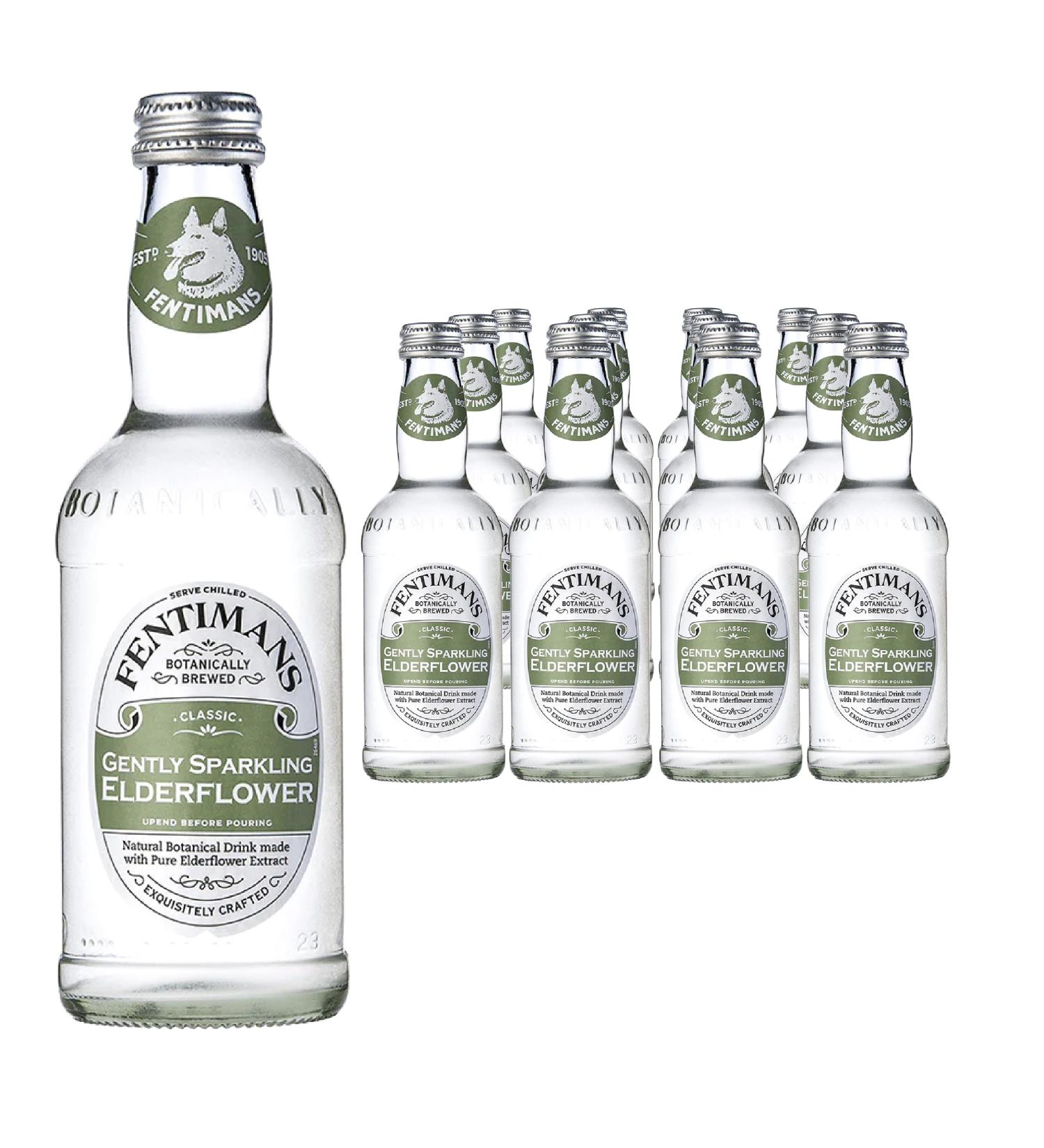 Fentimans Ltd Fentimans Gently Sparkling Elderflower Botanically Brewed Drink Beautifully Crafted and Refreshing Soft Drinks Gluten Free and Vegan Soft Drinks 12 x 275ml Bottles - Buy Online on GoSupps.com