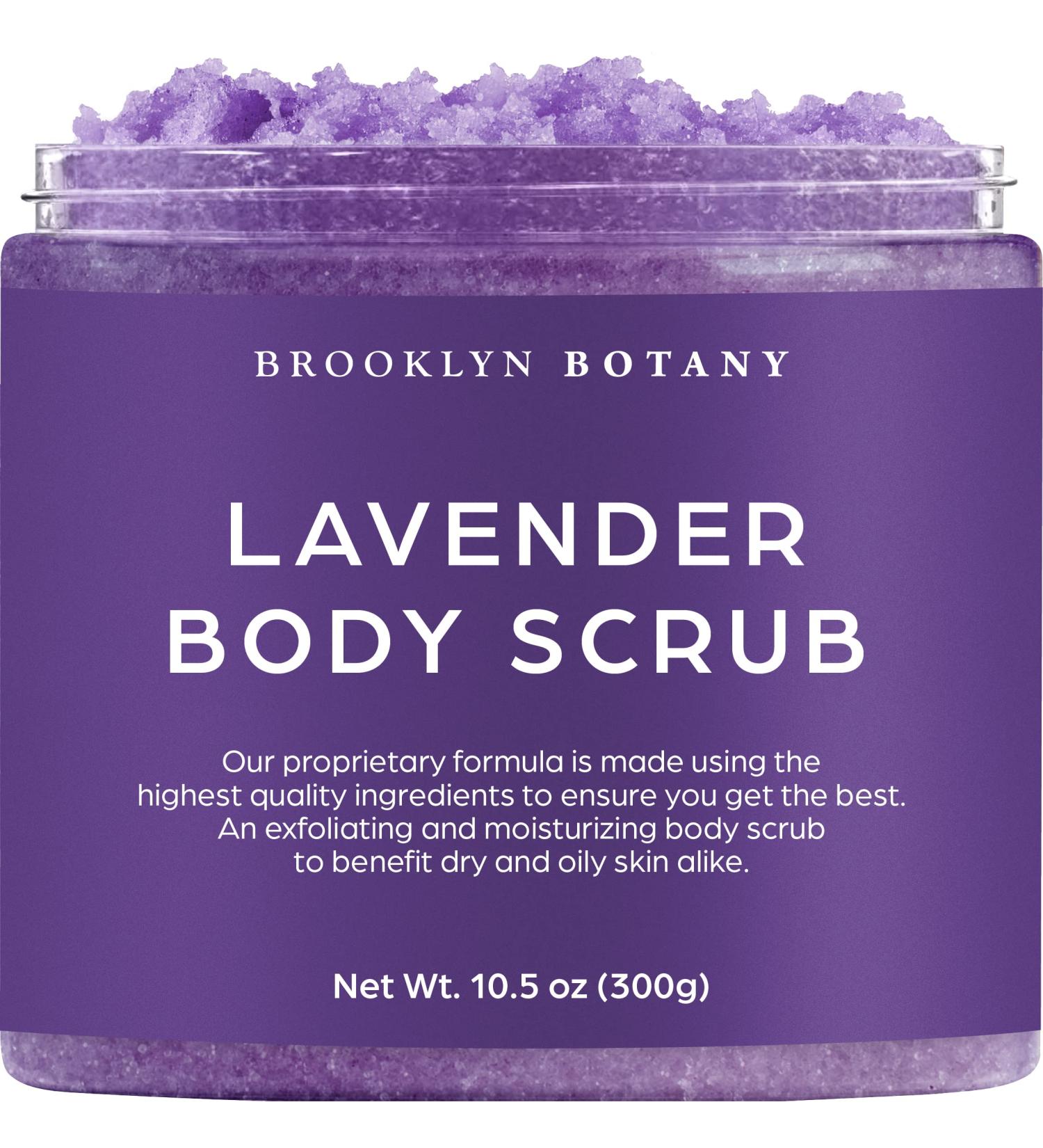 Brooklyn Botany Dead Sea Salt and Lavender Body Scrub - Moisturizing Exfoliating Scrub for Face, Hand, Foot - Anti-Aging Benefits - Great Gift for Women & Men - 10.5 oz Lavender - Buy Online on GoSupps.com