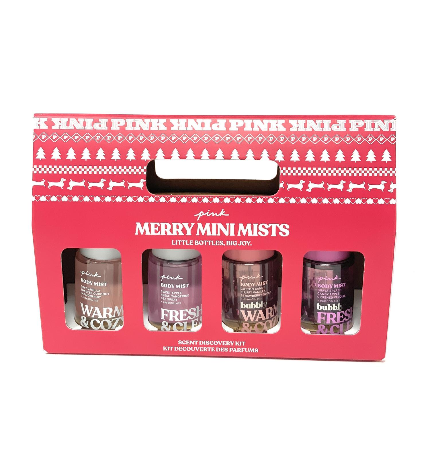 Victoria's Secret PINK Merry Mini Mist 4pc Gift Set Warm & Cozy Fresh & Clean Bubbly Warm & Cozy Bubbly Fresh & Clean - Buy Online on GoSupps.com