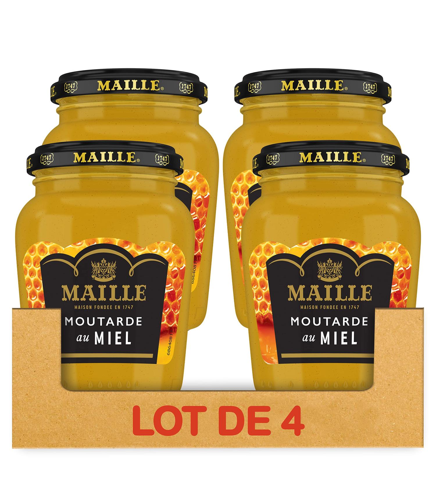 Maille Honey Mustard Jars Gourmet and Scented Recipe 230 g - Pack of 4 - Buy Online on GoSupps.com