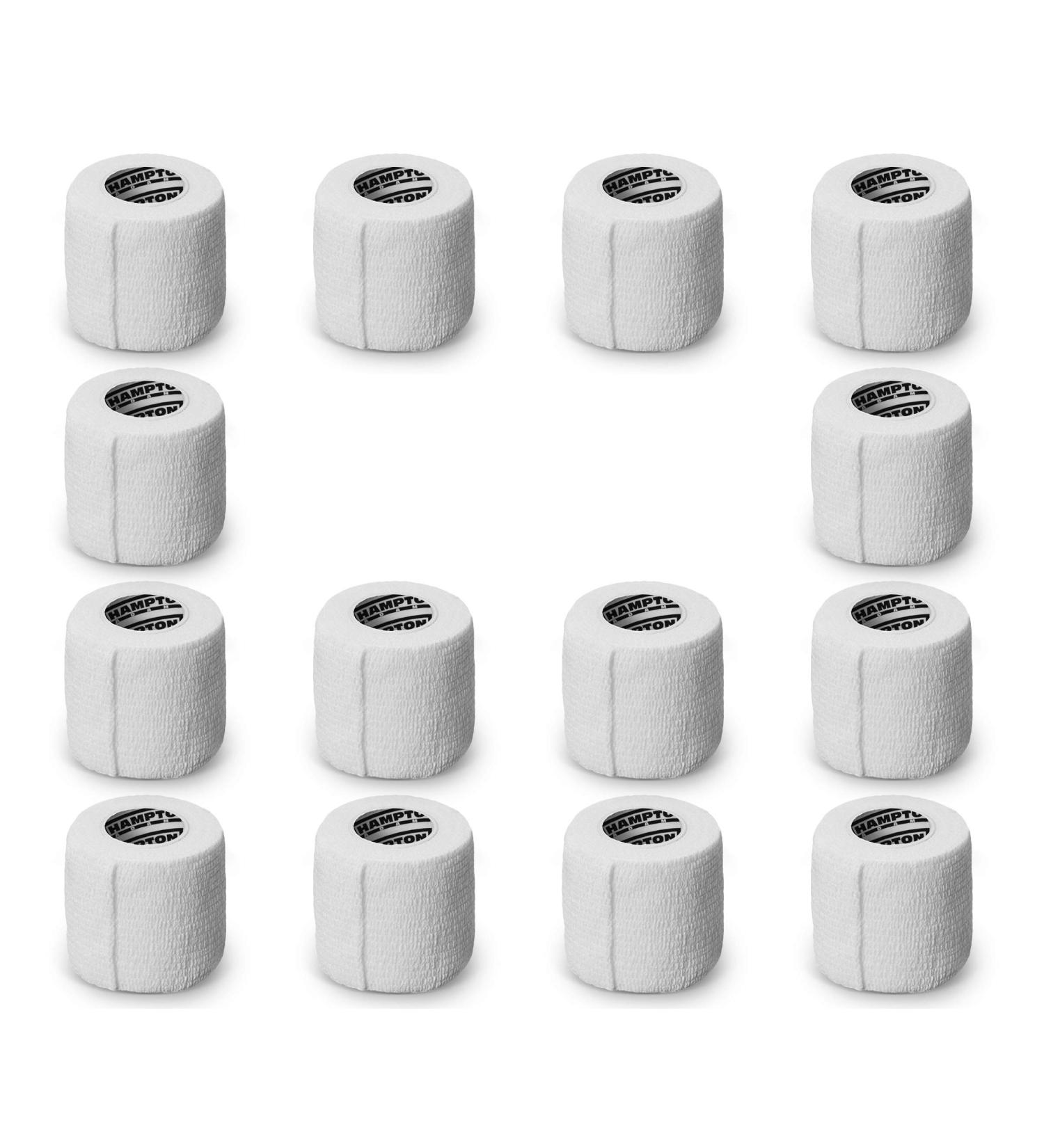 14-Pack White Self Adhesive Bandage Wrap - Breathable Cohesive Wrap for Sports Injuries - 2x5 Yards - Ideal for People & Pets - Ankle, Knee & Wrist Support - Buy Online on GoSupps.com