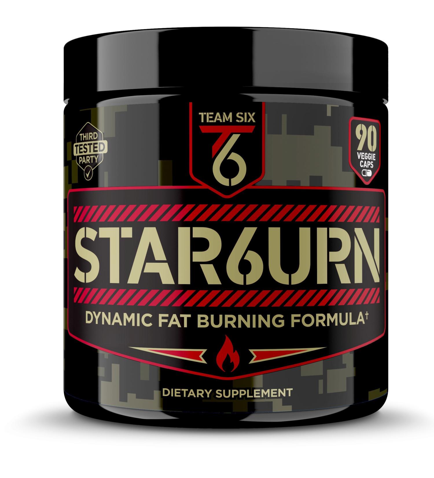 STAR6URN T6 Thermogenic Fat Burner with Chromium, Forskolin & 7 Shredding Ingredients - Appetite Suppressant for Men and Women - 30 Day Supply - Buy Online on GoSupps.com