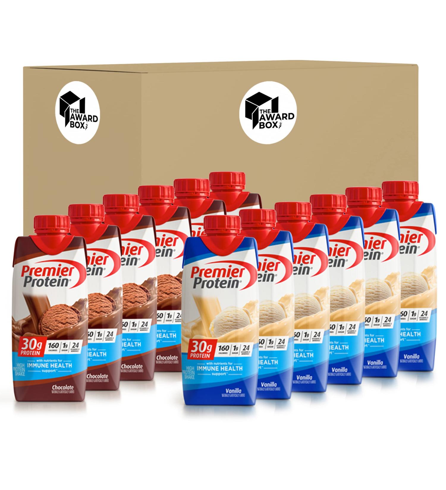 Premier Protein High Protein Shake Variety Pack - Chocolate & Vanilla, 11 Fl oz, 12 Pack - Buy Online on GoSupps.com