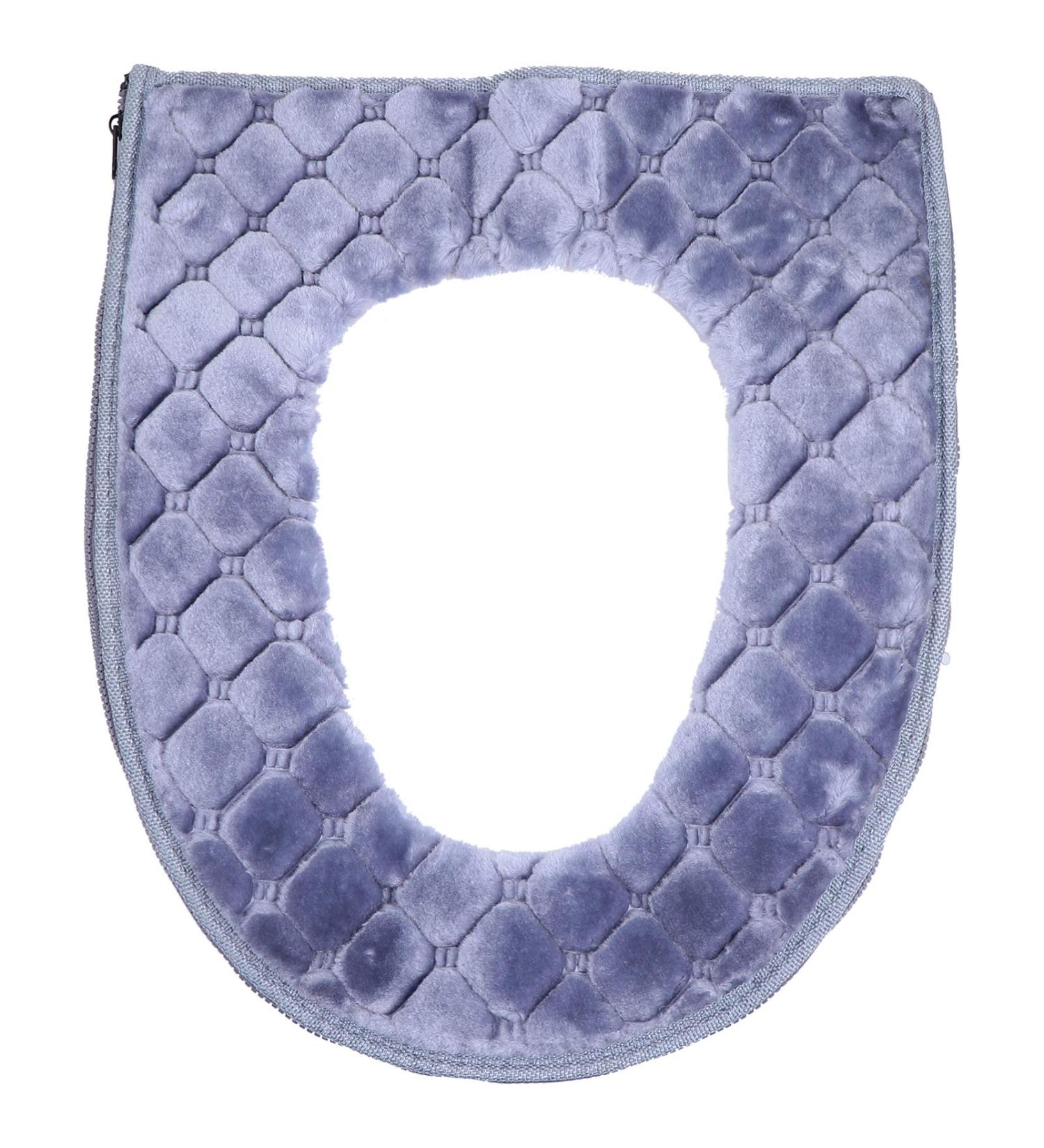 BESPORTBLE Soft Thicker Toilet Seat Cover Pad - Zipper Washable & Comfortable - Four Seasons - Grey - Buy Online on GoSupps.com
