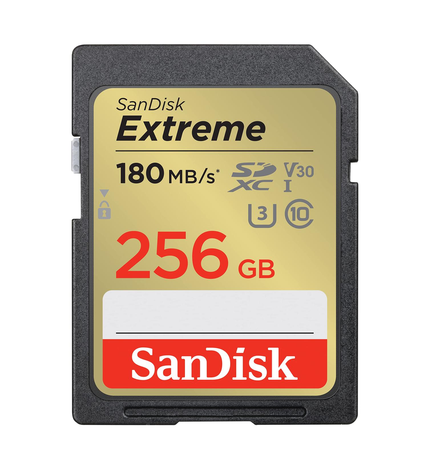 SanDisk 256GB Extreme SDXC UHS-I Memory Card - C10 U3 V30 4K UHD - 256GB SD Card - Buy Online on GoSupps.com