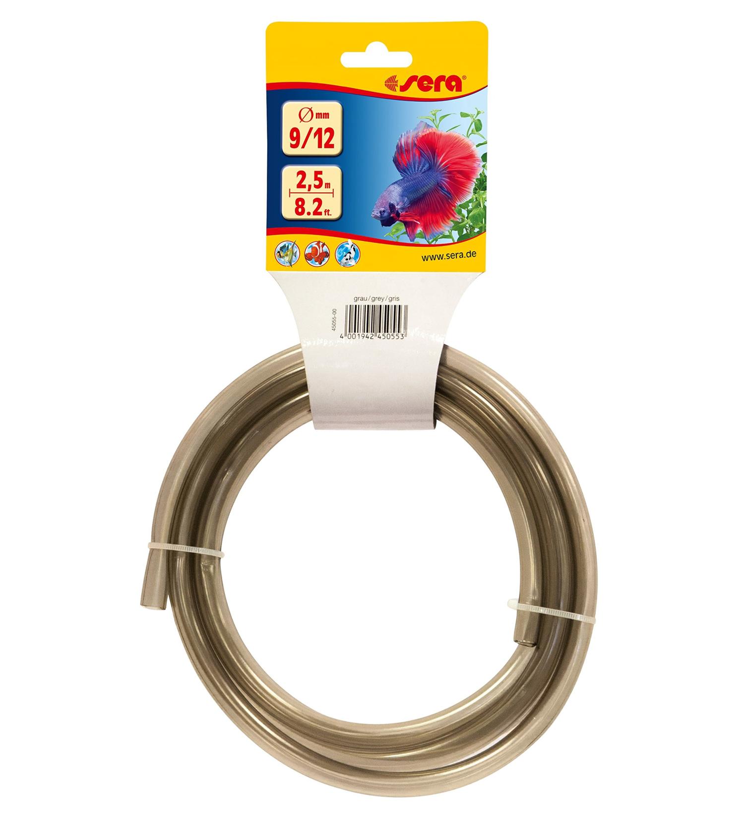 sera 9/12 hose grey 2.5 m - Hose for the aquarium - Flexible hoses in different diameters lengths and colours