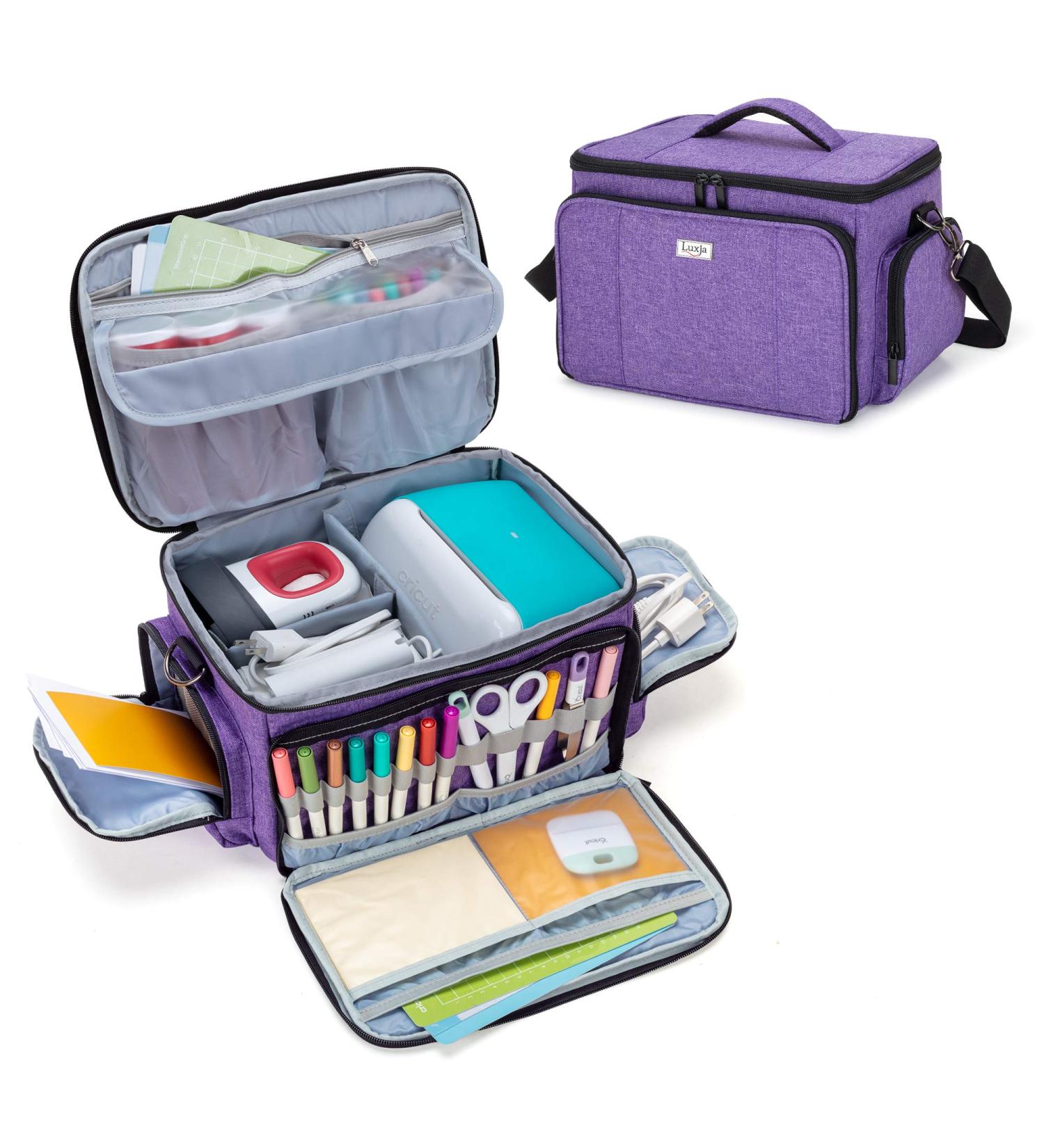 LUXJA Carrying Case for Cricut Joy & Easy Press Mini - Purple | Supplies Storage Sections - Buy Online on GoSupps.com