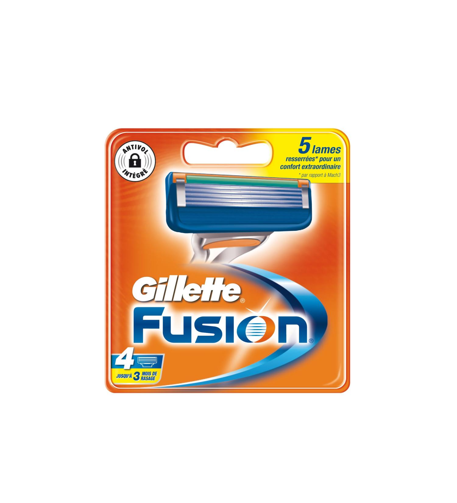 4 dermatologically tested Gillette Fusion blade heads